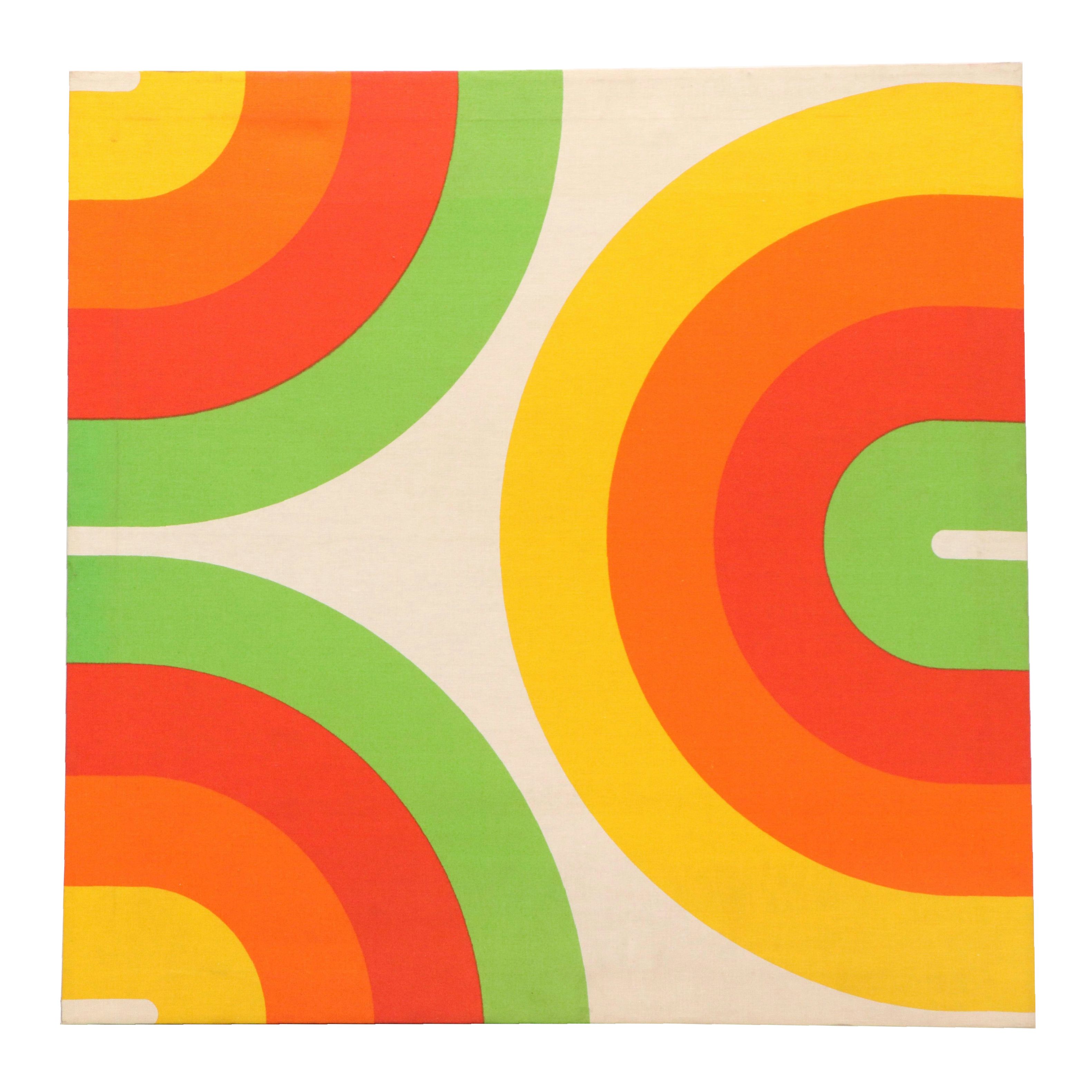 Verner Panton Style Textile Panel with Geometric Curve