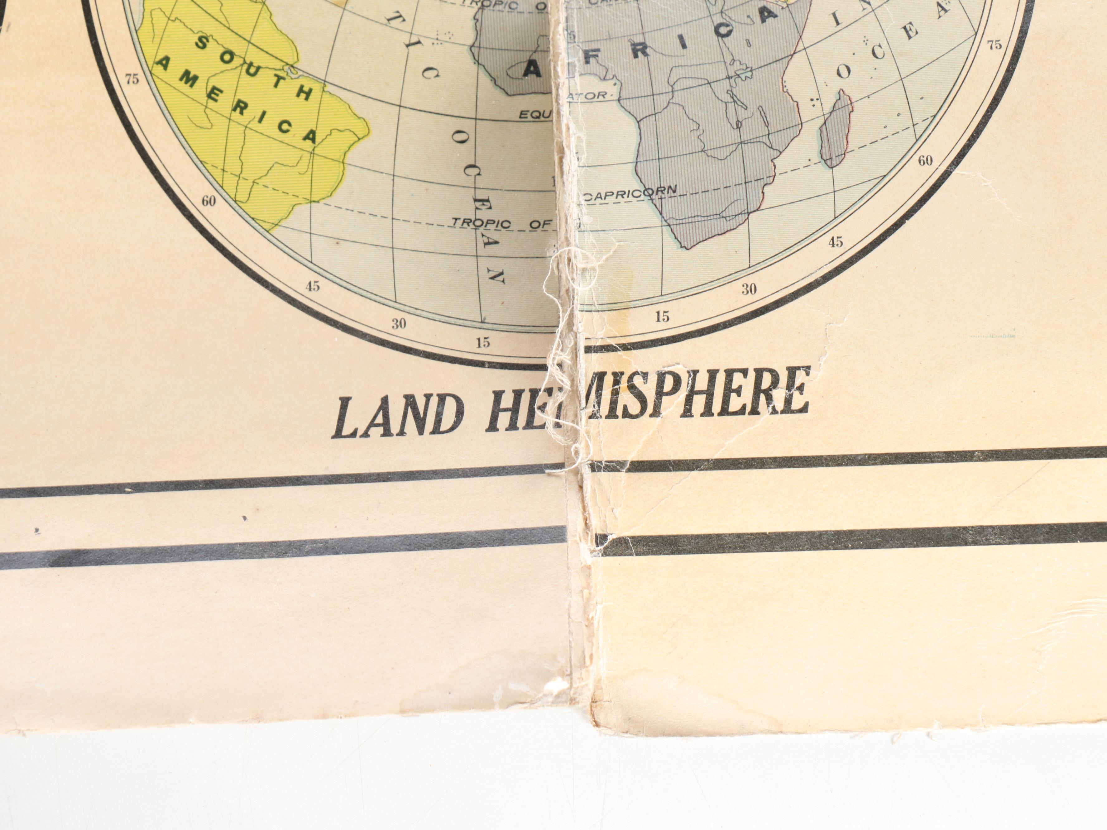 George F. Cram Portable and Washable Map and Atlas Outfit, Early 20th Century