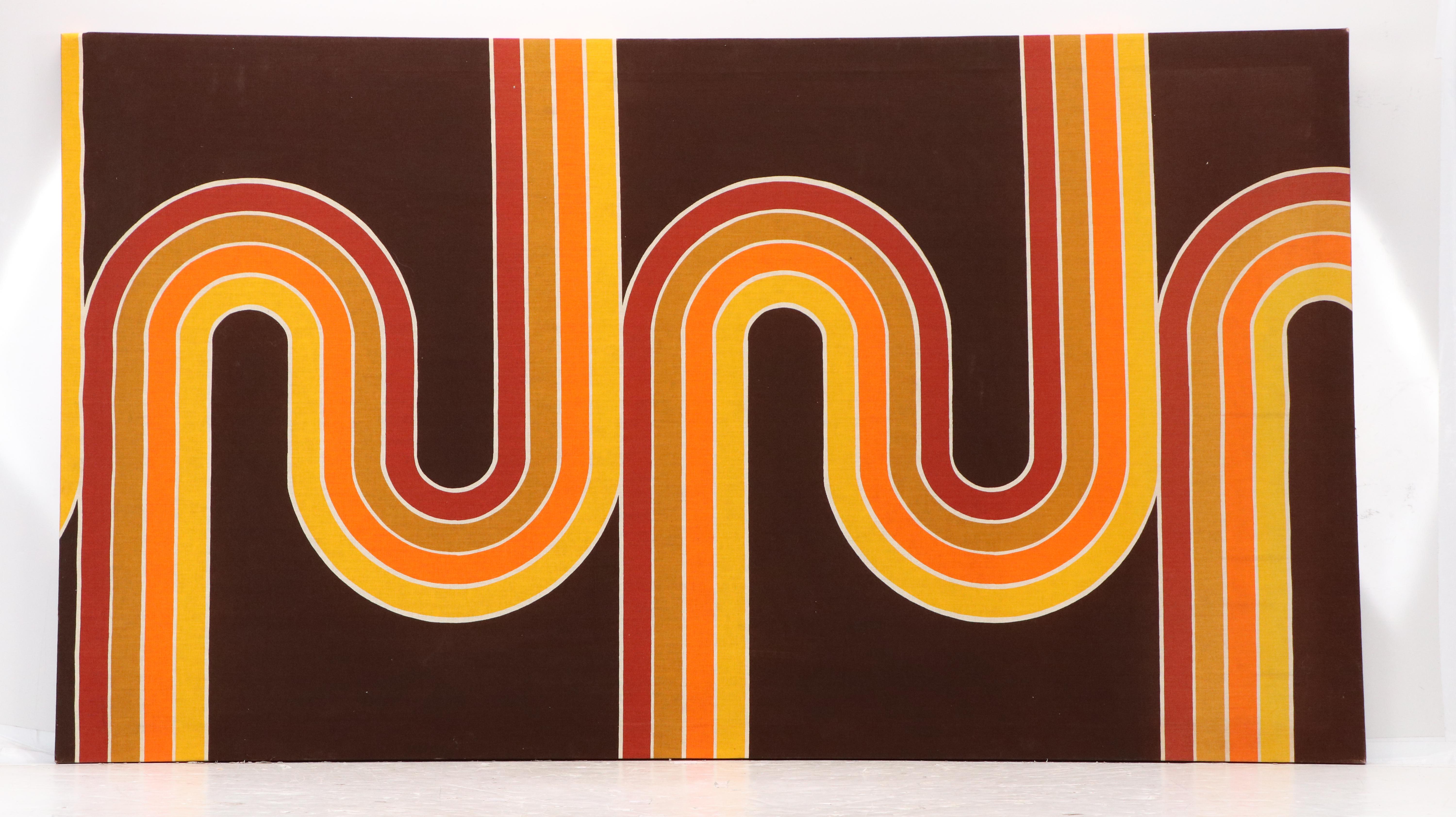 Verner Panton Style Geometric Curve Textile Panel