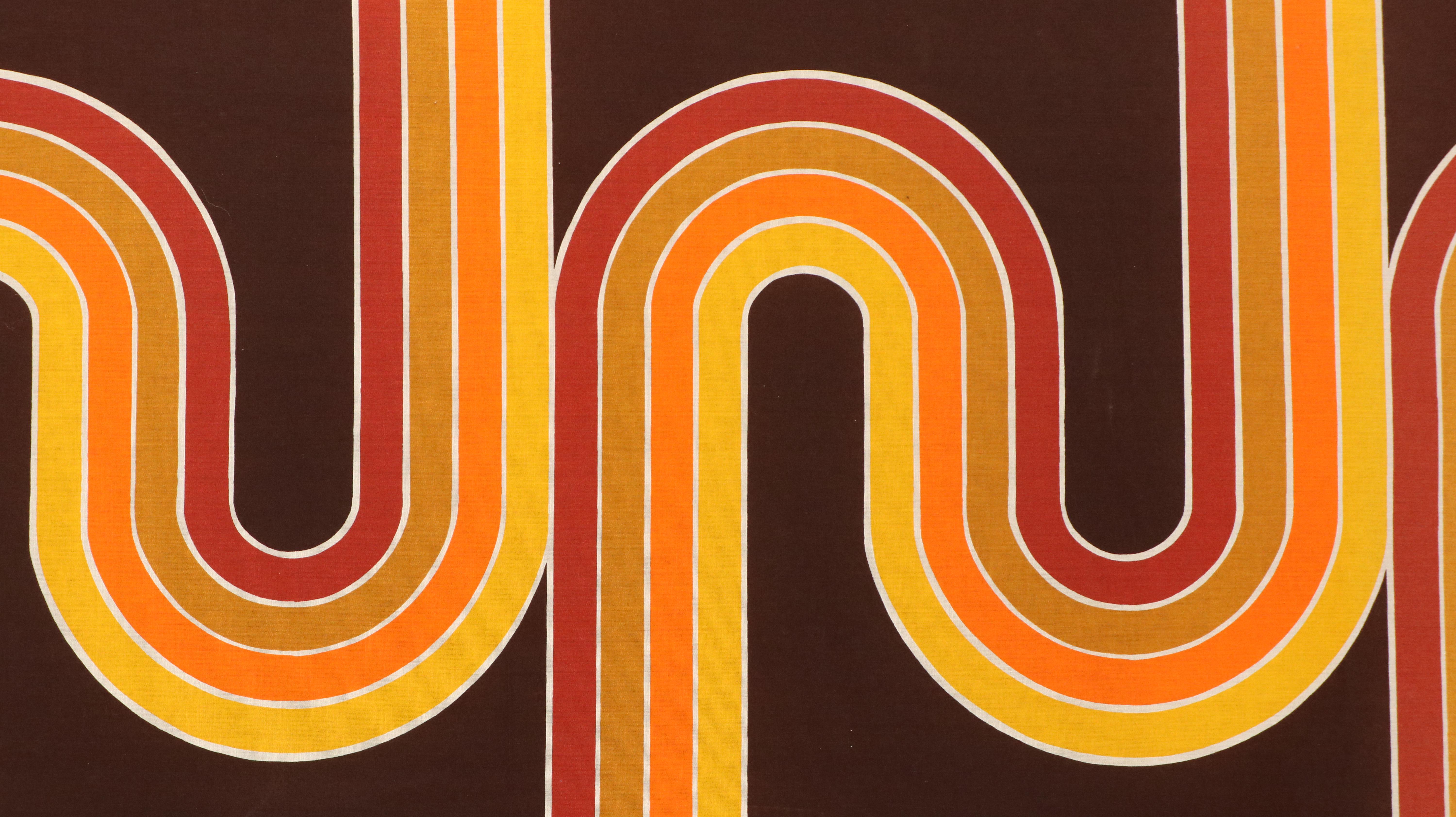 Verner Panton Style Geometric Curve Textile Panel