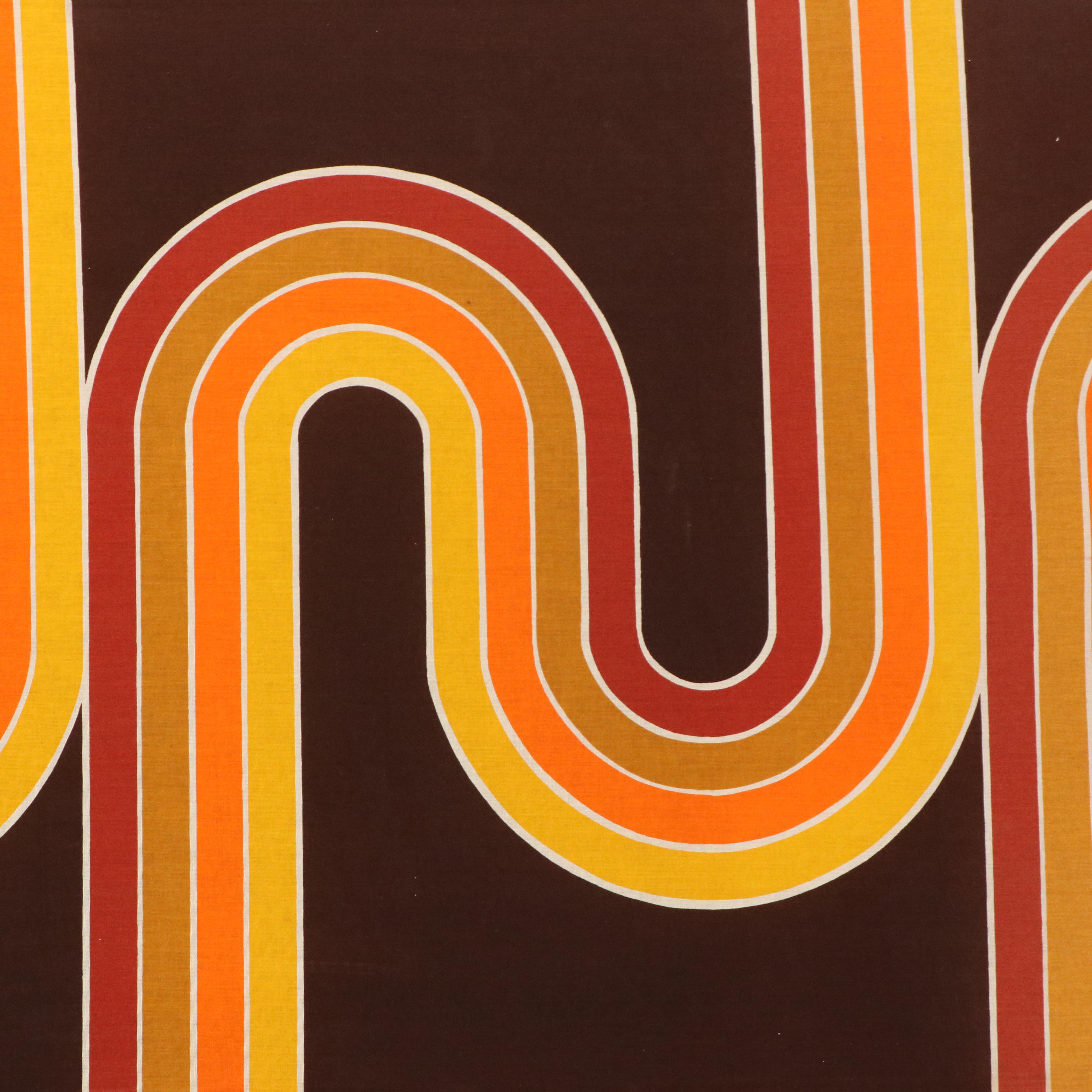 Verner Panton Style Geometric Curve Textile Panel