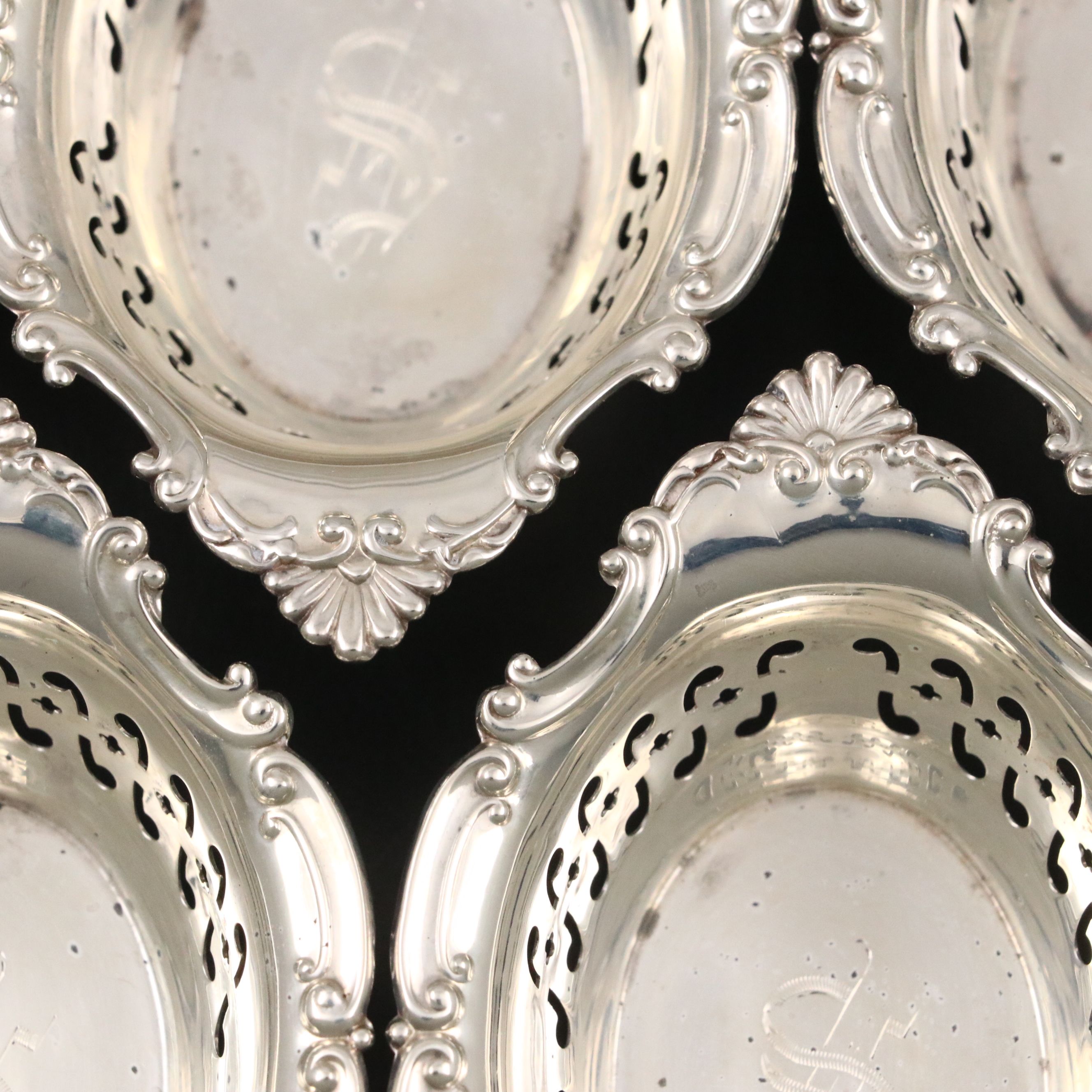 Gorham "Cromwell" Pierced Sterling Silver Nut Dishes