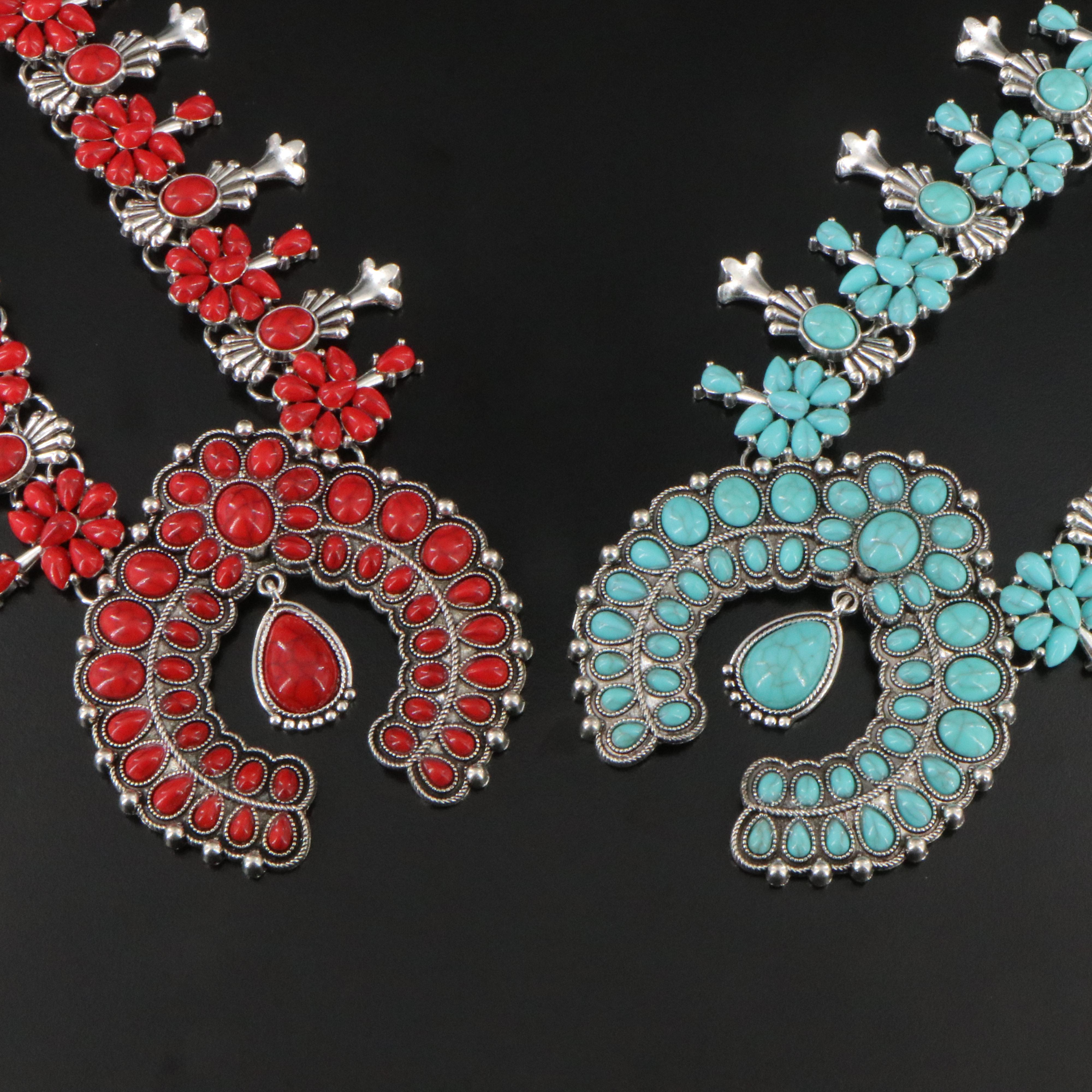 Western Style Costume Squash Blossom Necklaces