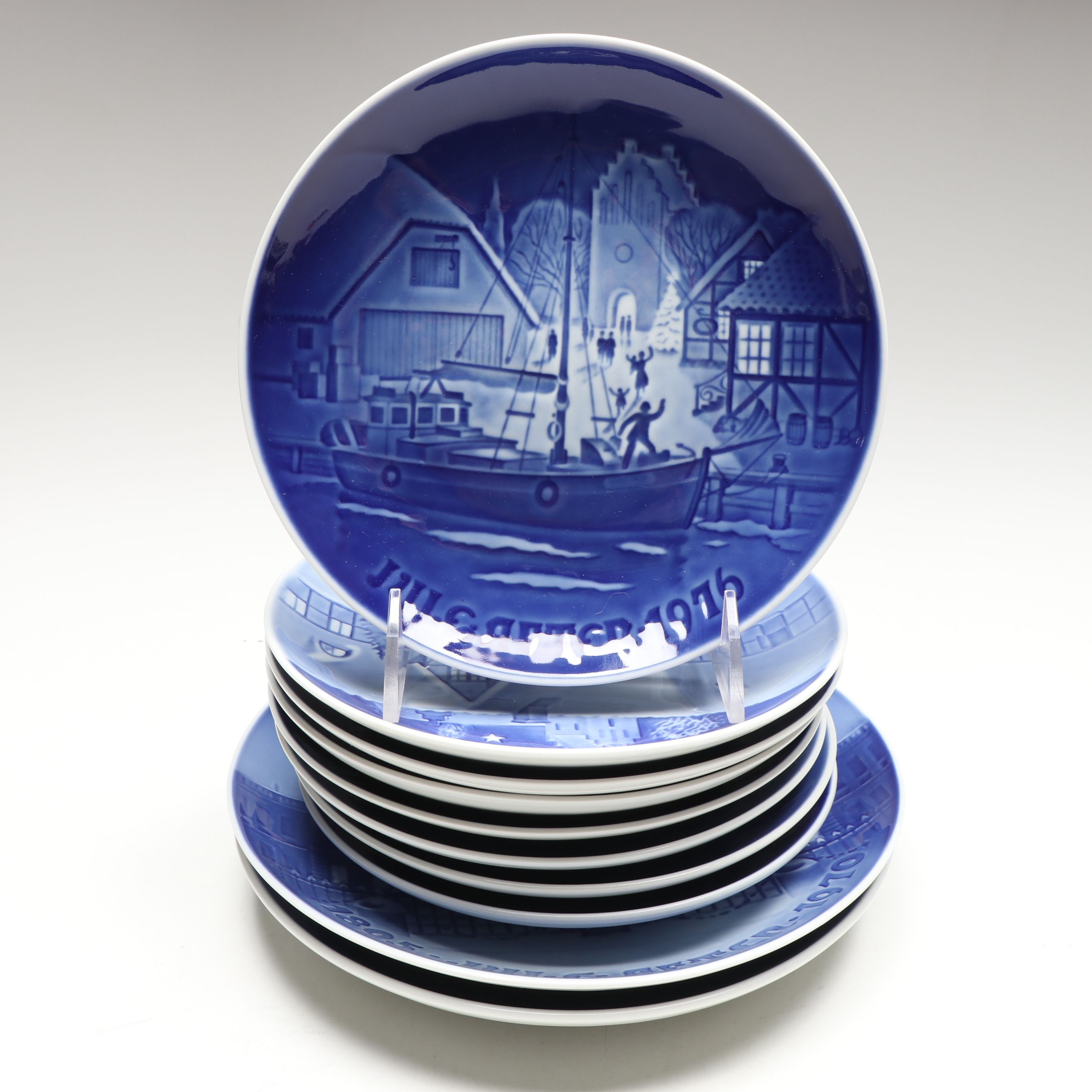 Bing & Grondahl Hand-Painted Annual Christmas Plates with Olympic City Plates