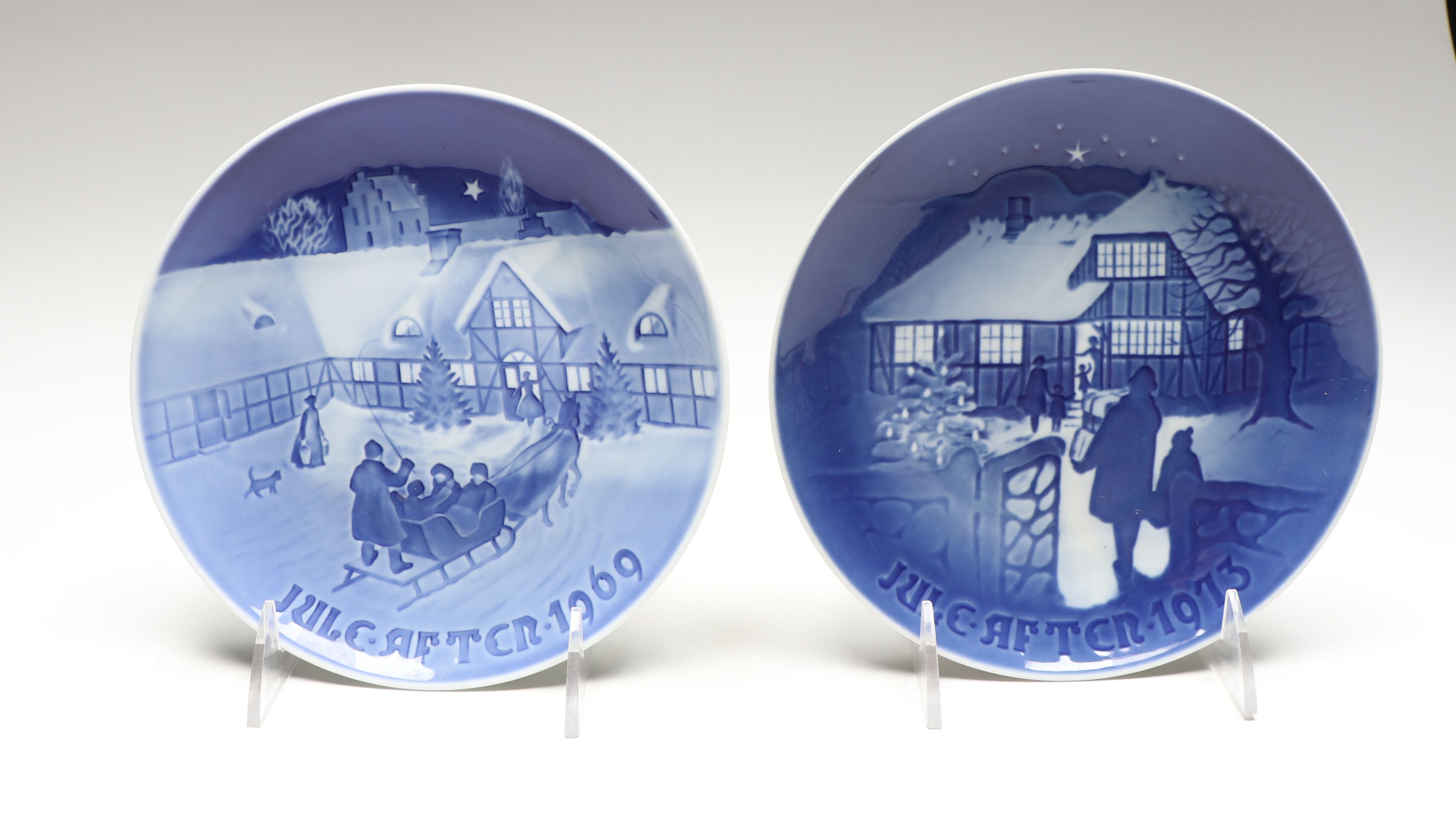 Bing & Grondahl Hand-Painted Annual Christmas Plates with Olympic City Plates