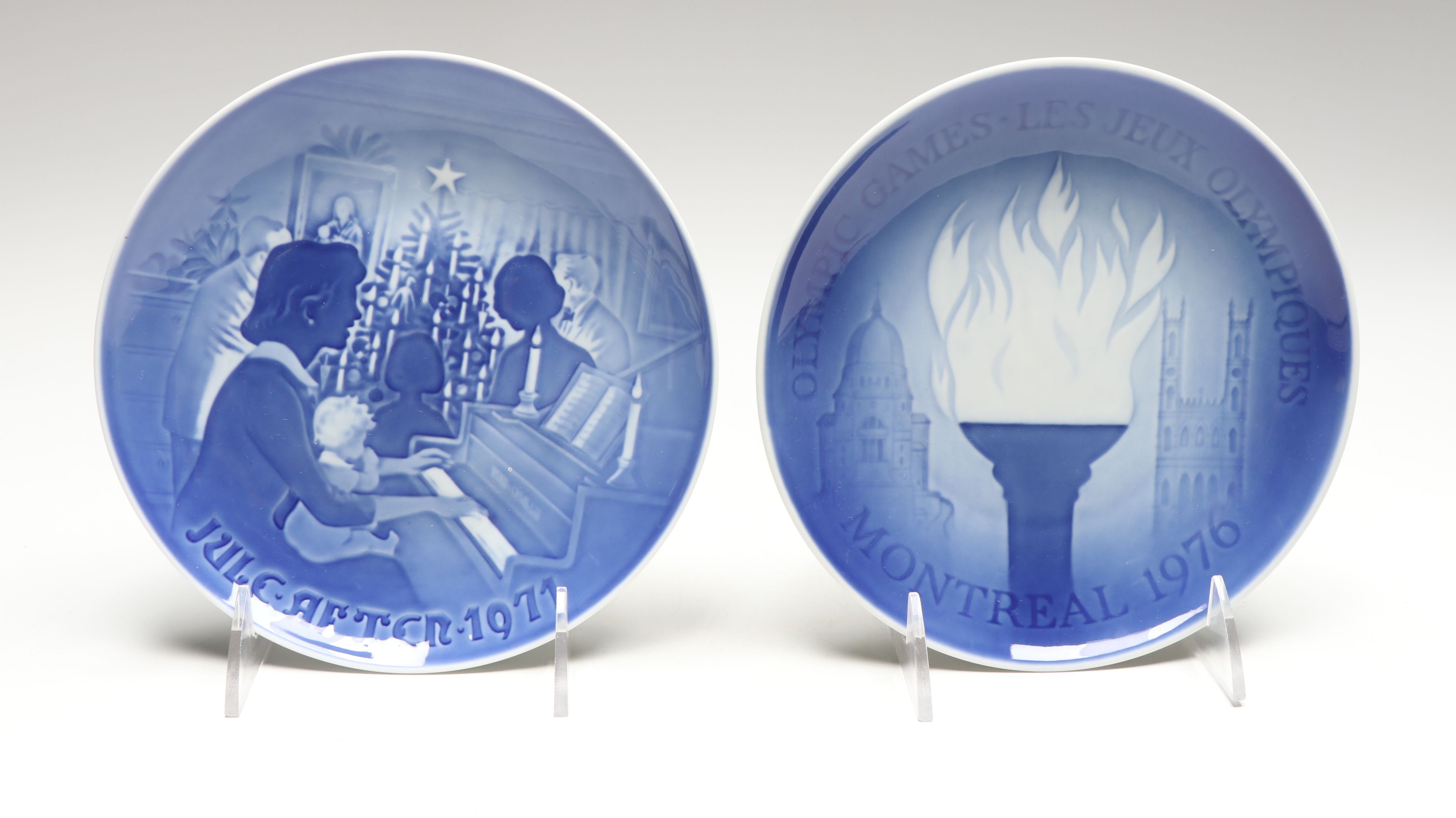 Bing & Grondahl Hand-Painted Annual Christmas Plates with Olympic City Plates