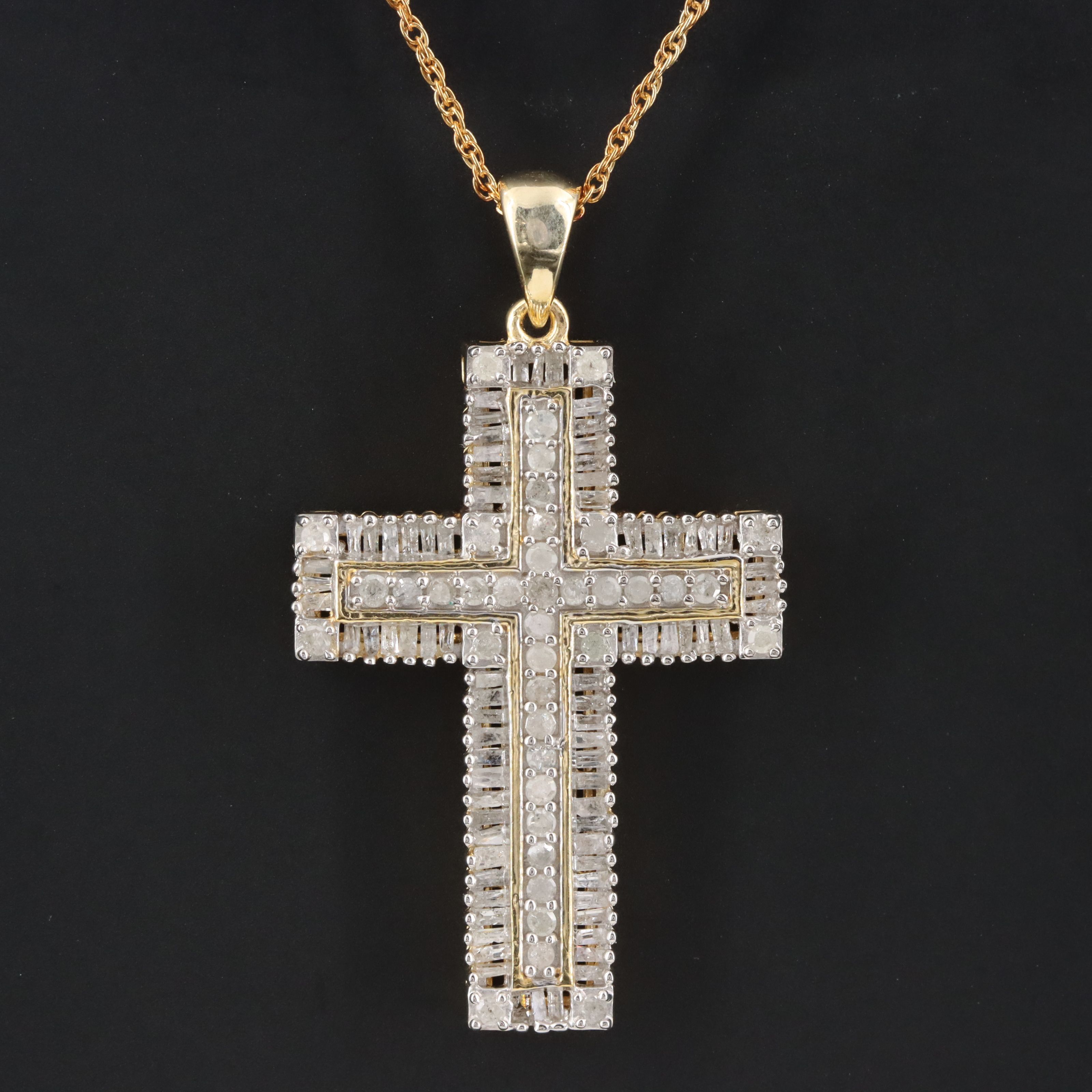 Sterling Diamond Cross Necklace