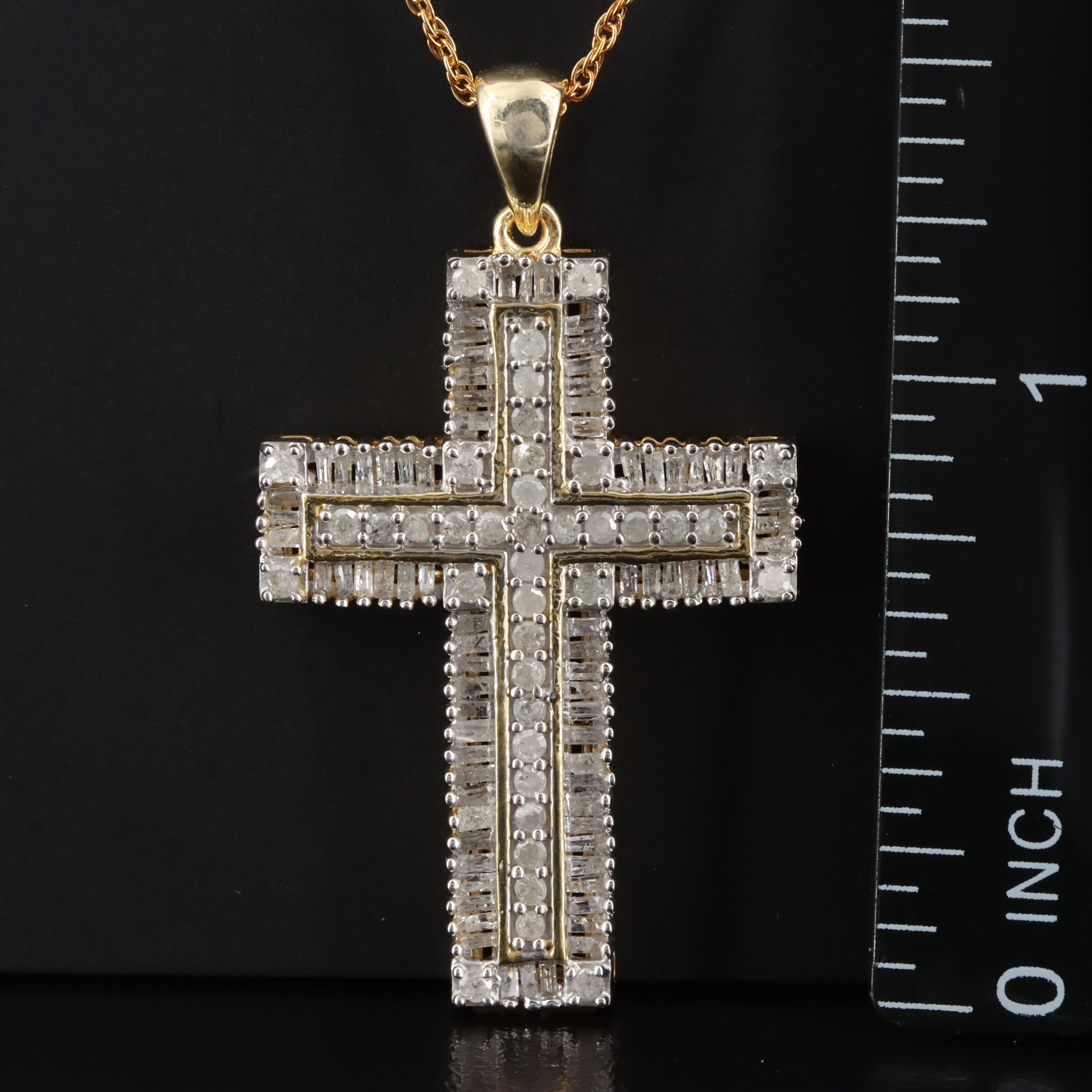 Sterling Diamond Cross Necklace