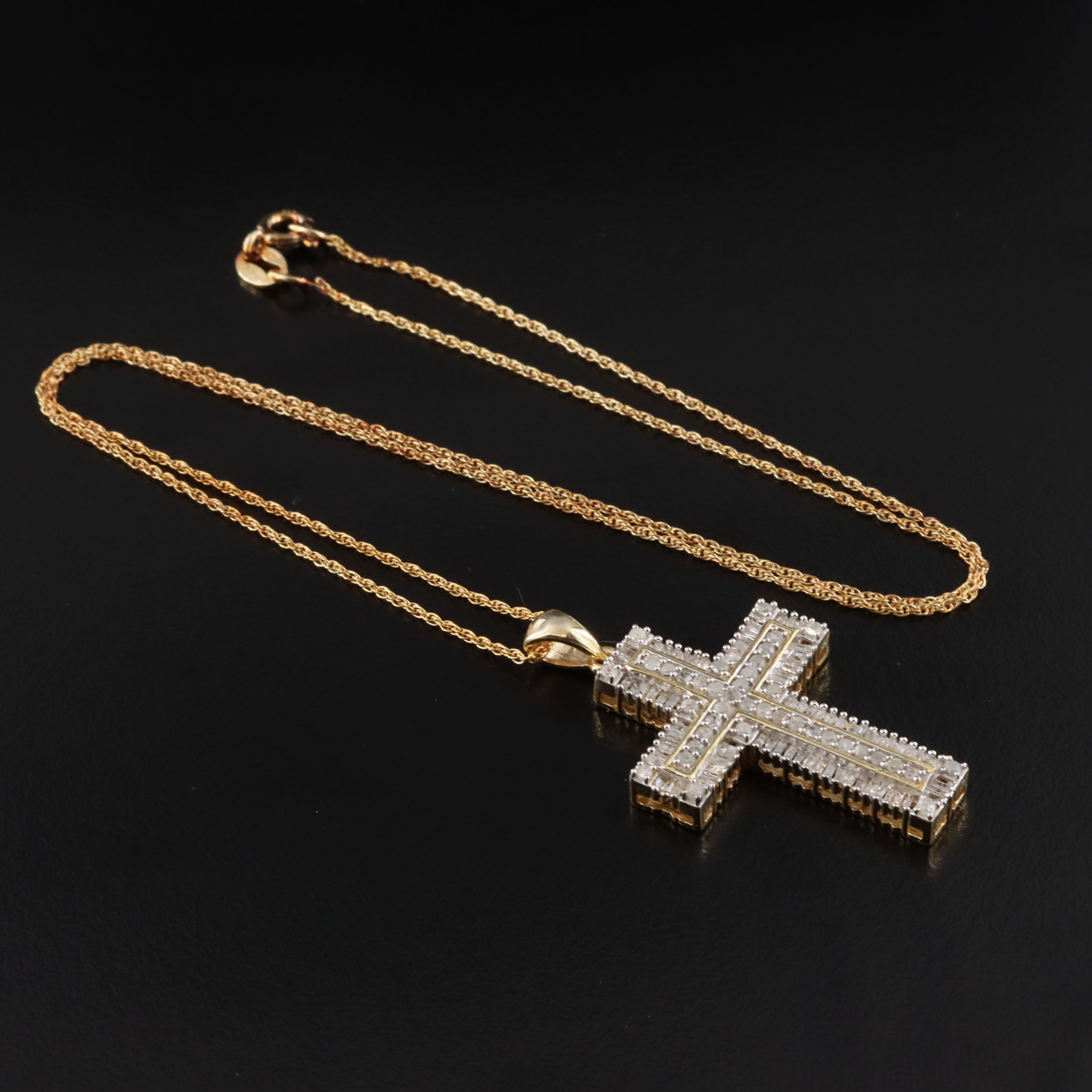 Sterling Diamond Cross Necklace