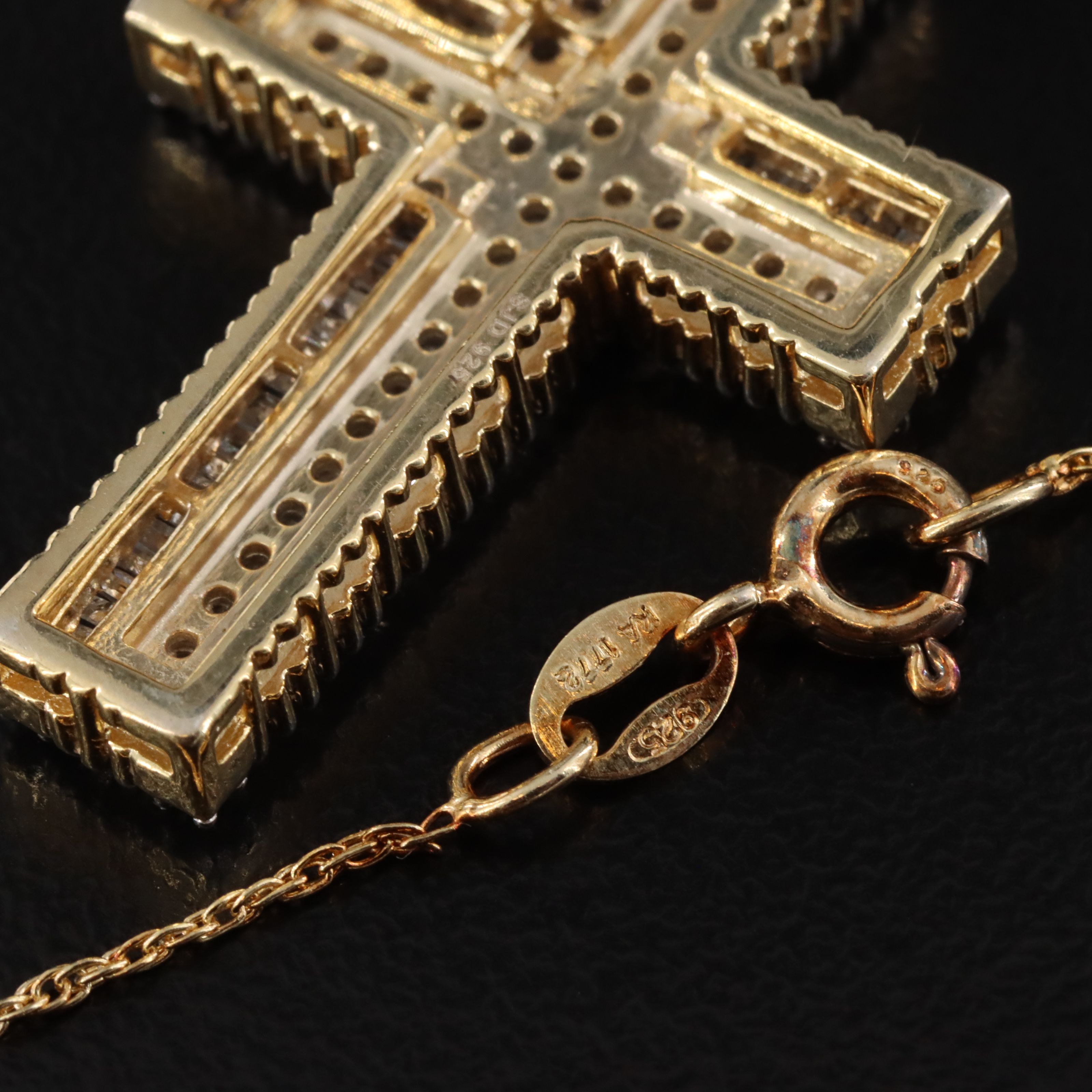 Sterling Diamond Cross Necklace