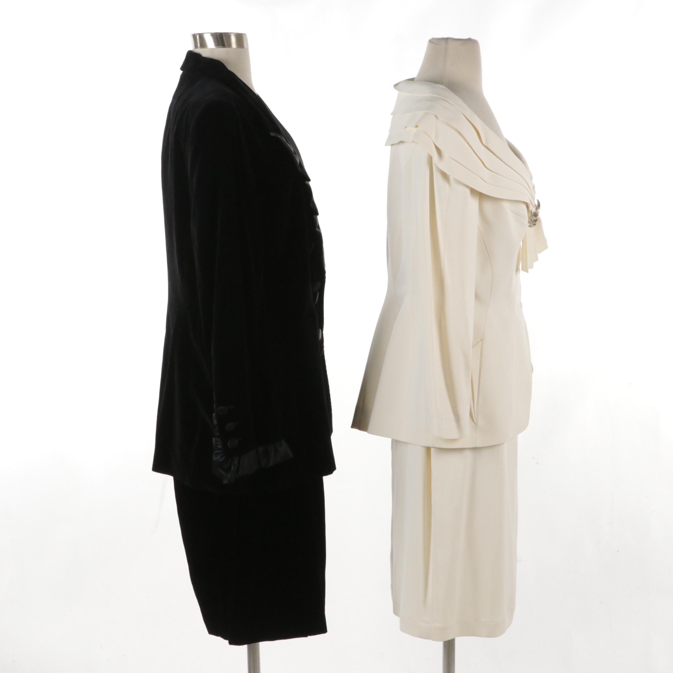 Escada Velvet and Ruffled Satin Jacket, Armani Skirt & Thierry Mugler Skirt Suit