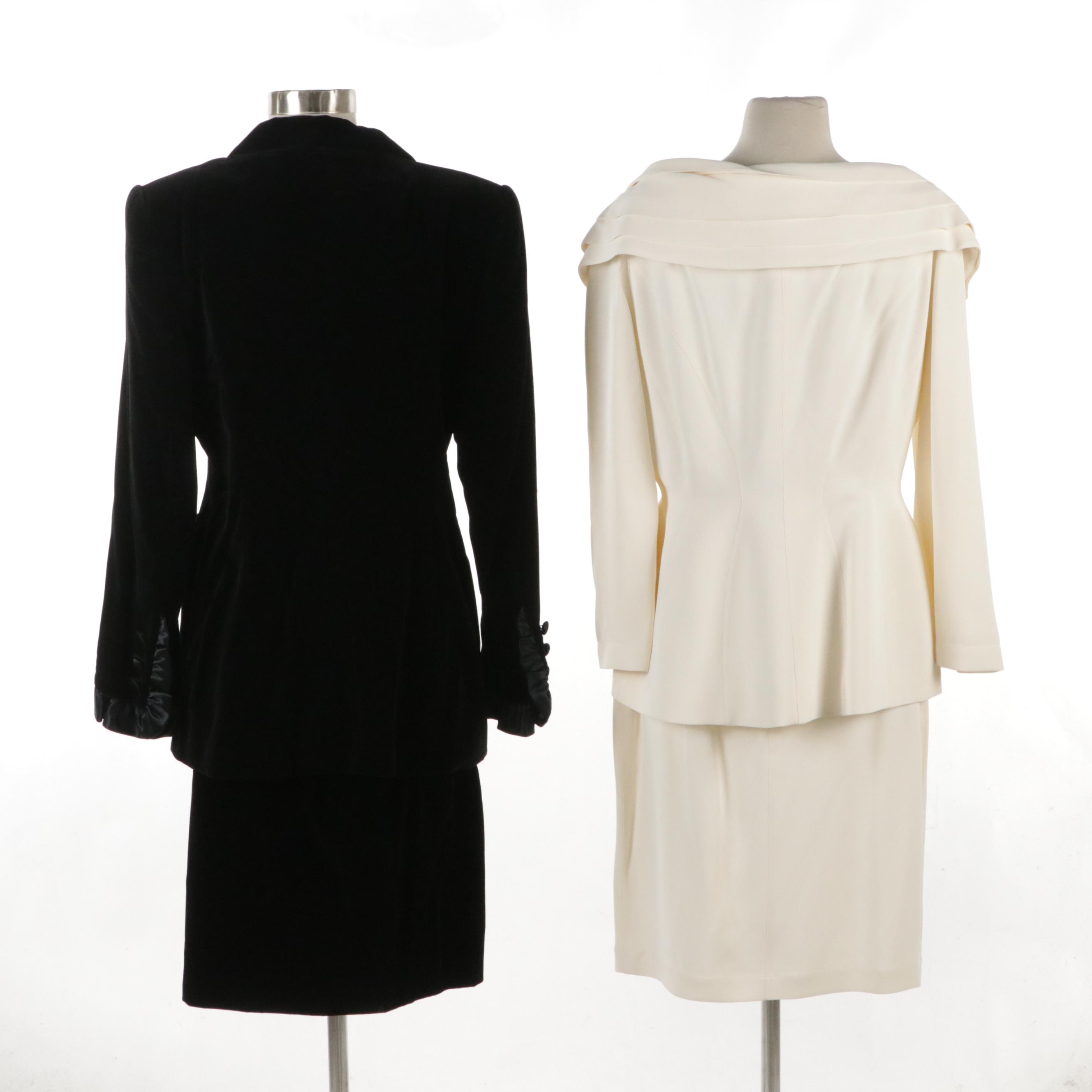Escada Velvet and Ruffled Satin Jacket, Armani Skirt & Thierry Mugler Skirt Suit