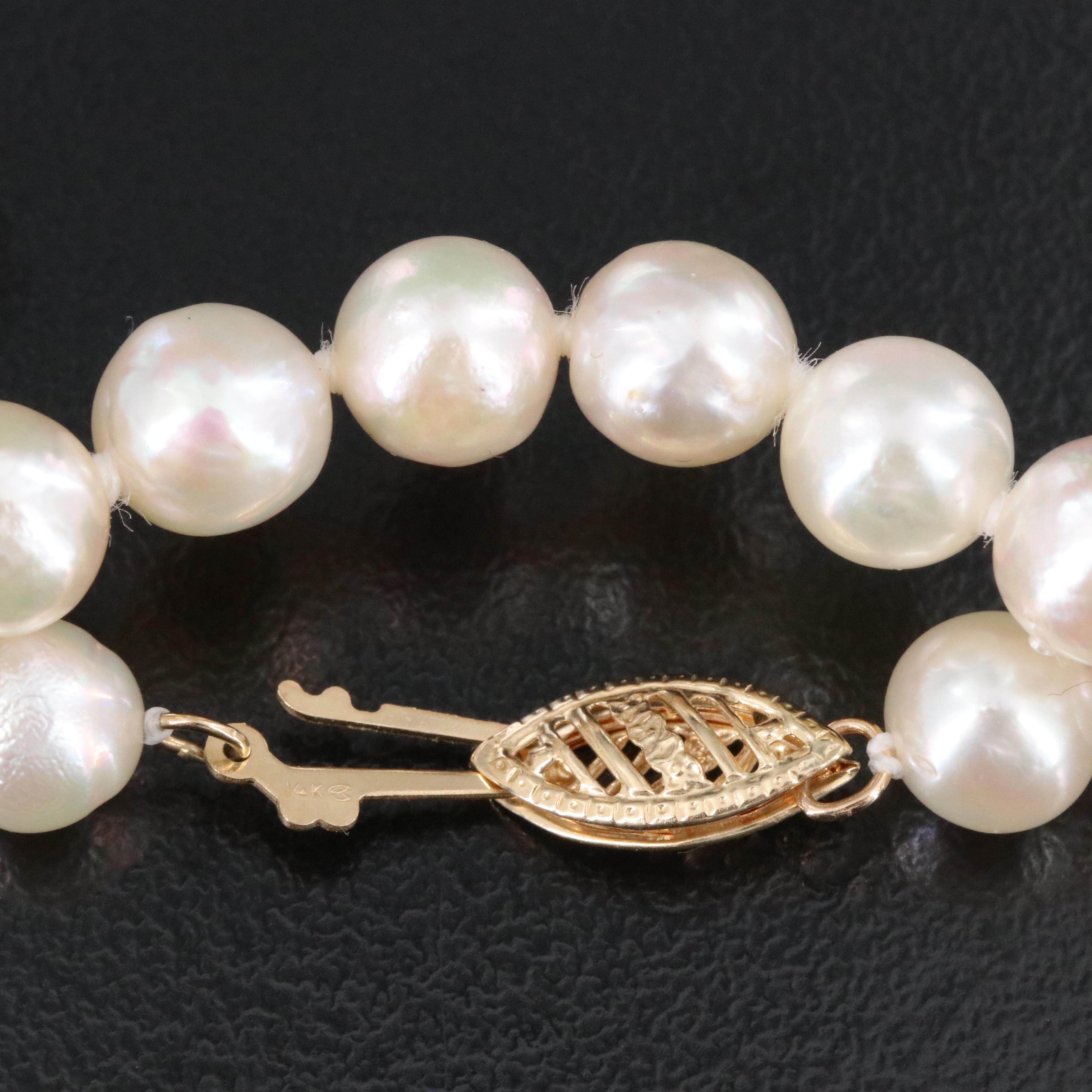 Pearl Necklace with 14K Clasp