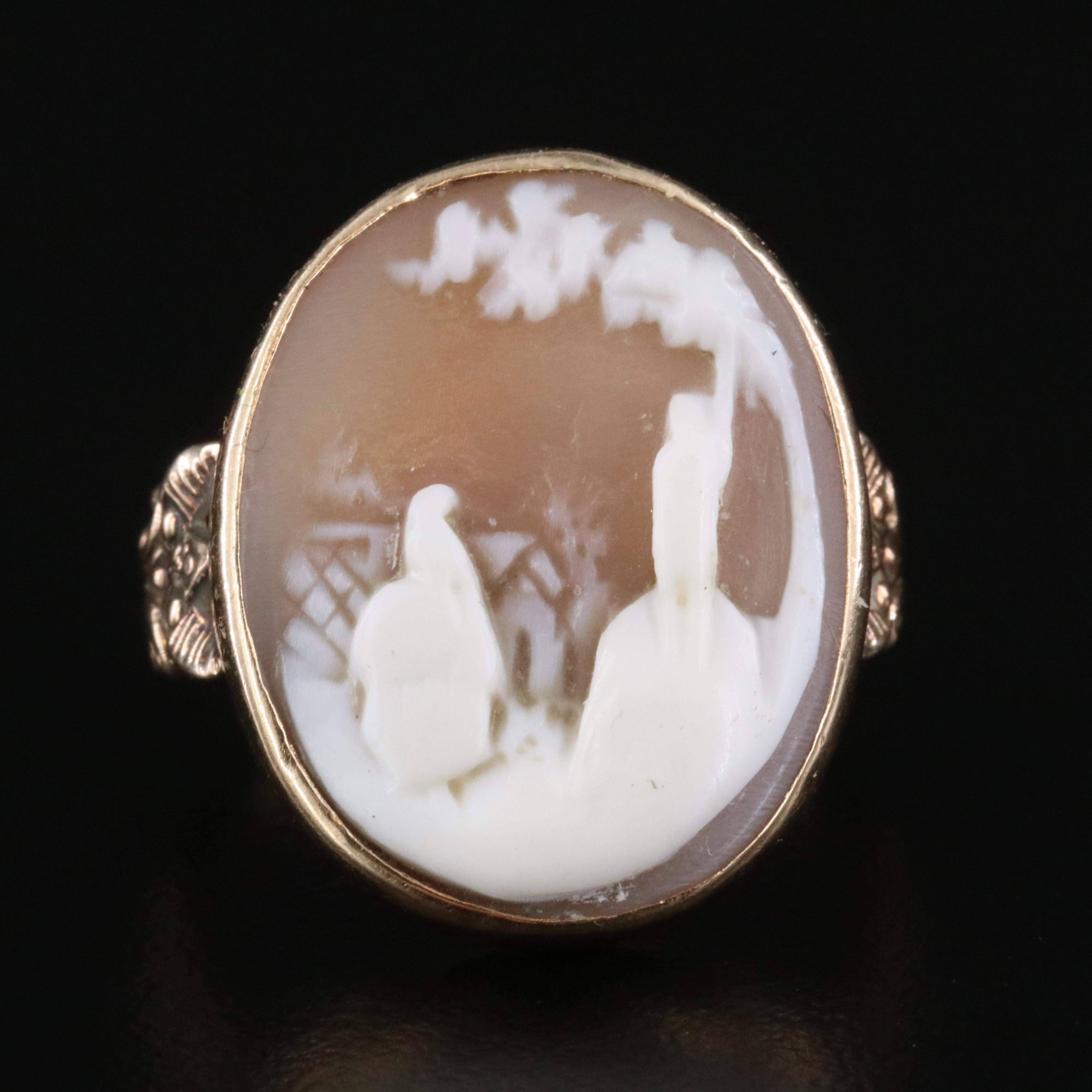 14K Shell Cameo Ring