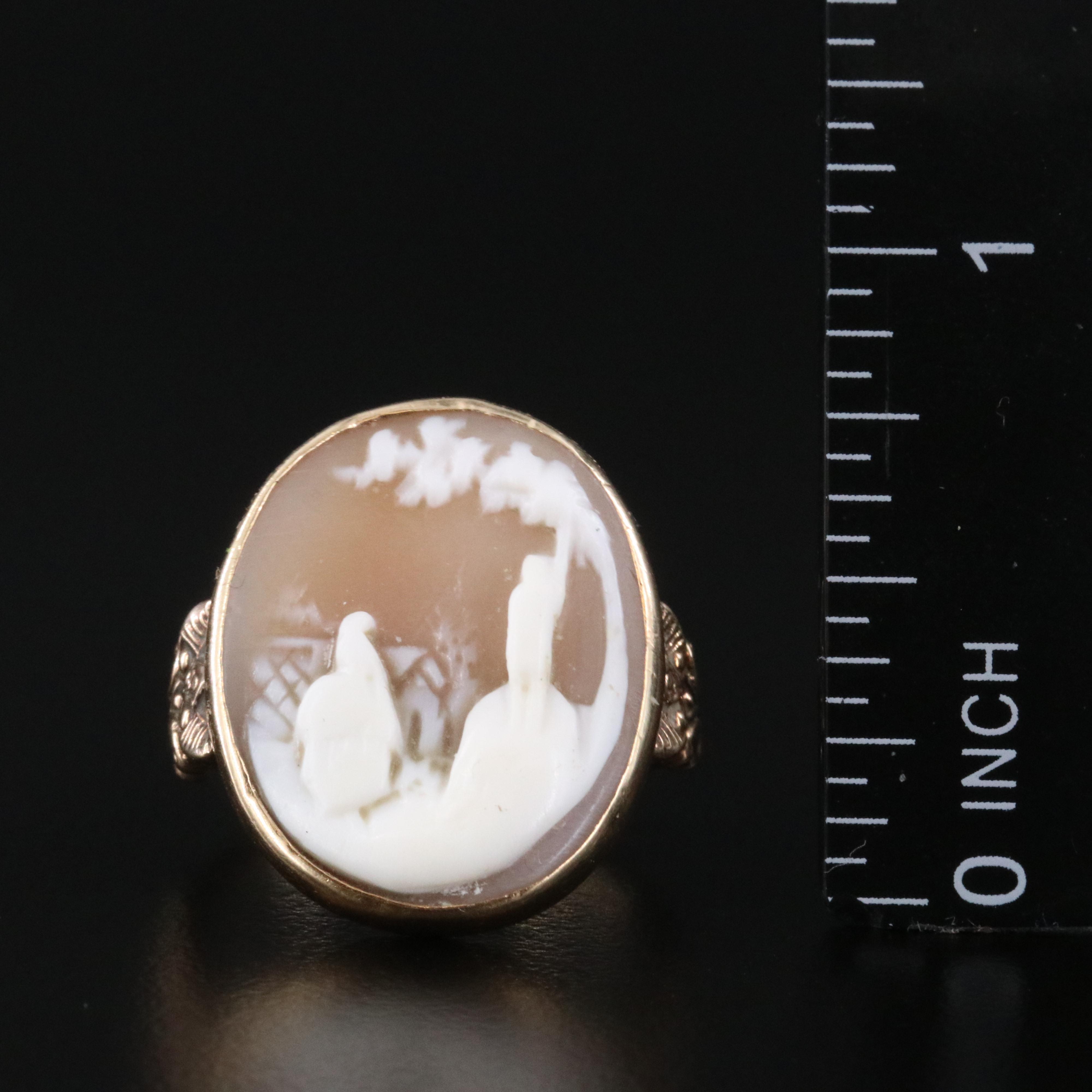 14K Shell Cameo Ring