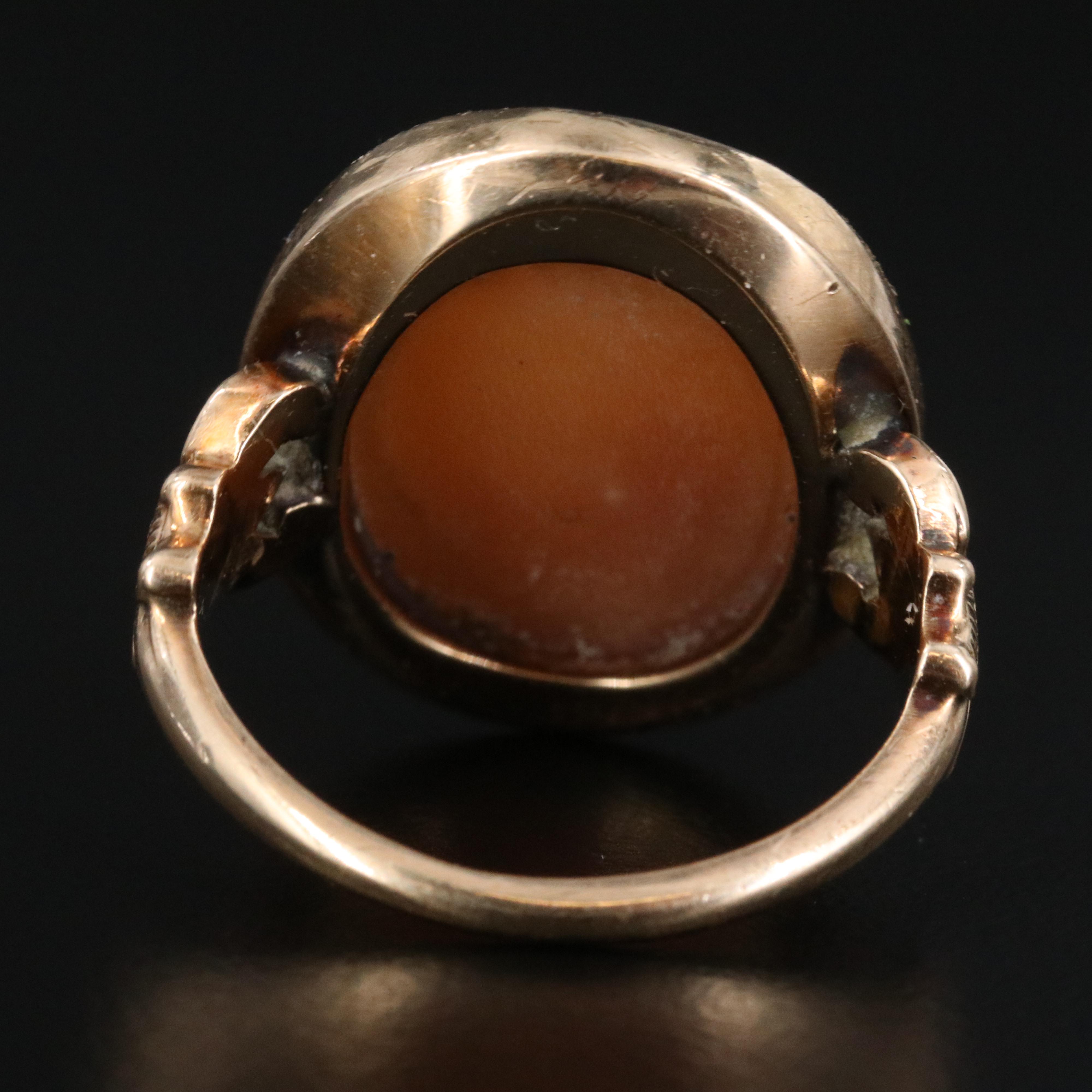 14K Shell Cameo Ring
