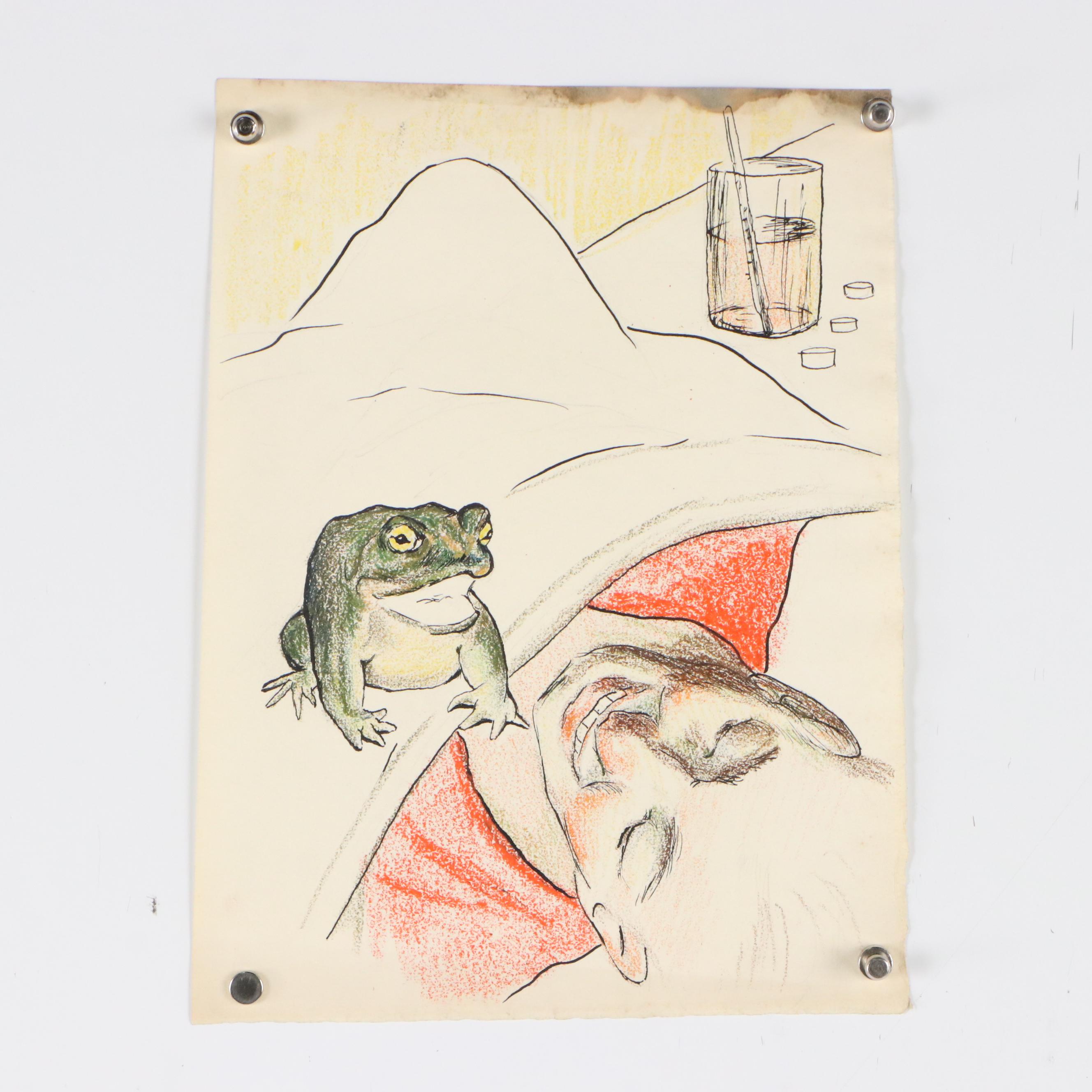 Collection of Mixed Media Drawings of Animal and Insect Characters, 20th Century