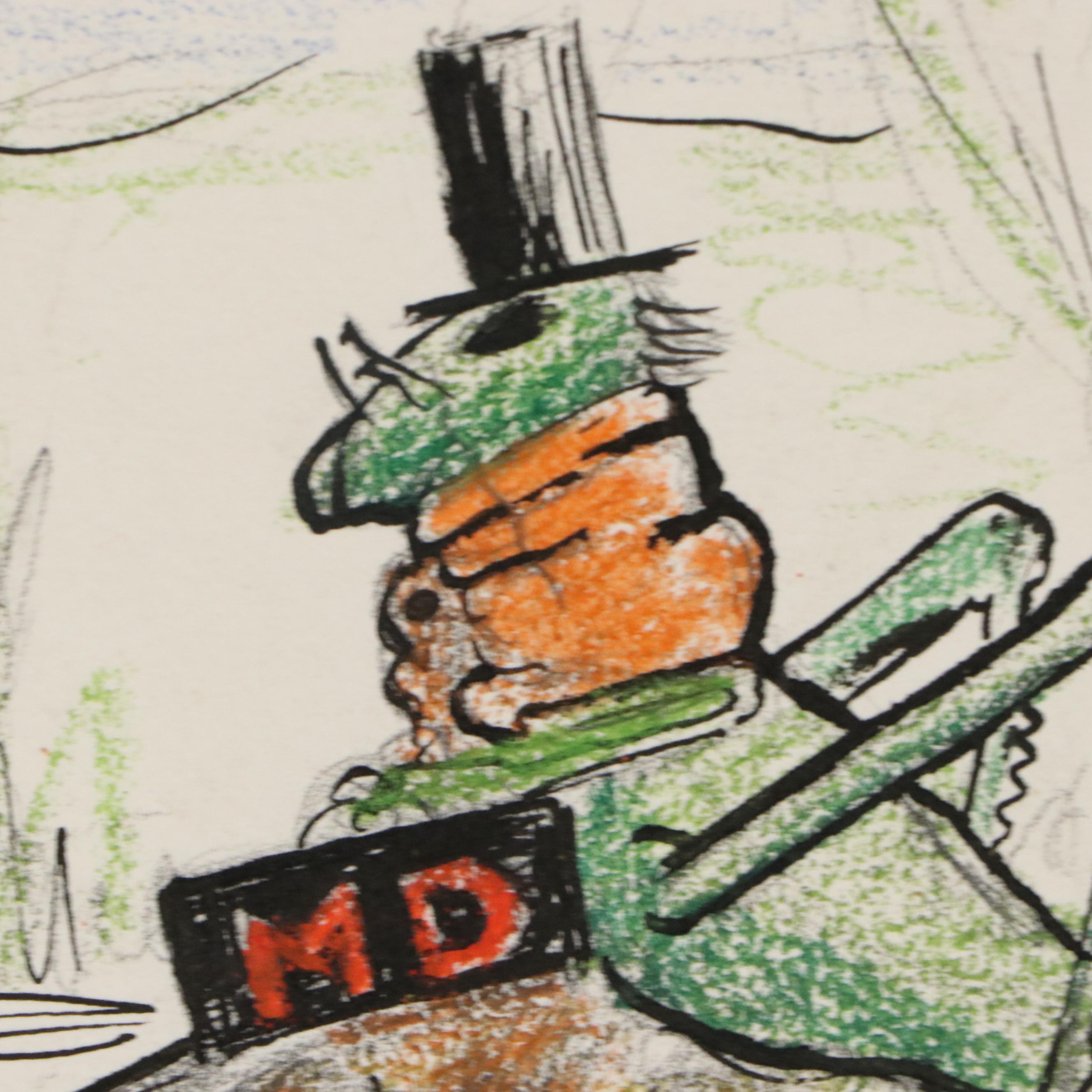 Collection of Mixed Media Drawings of Animal and Insect Characters, 20th Century