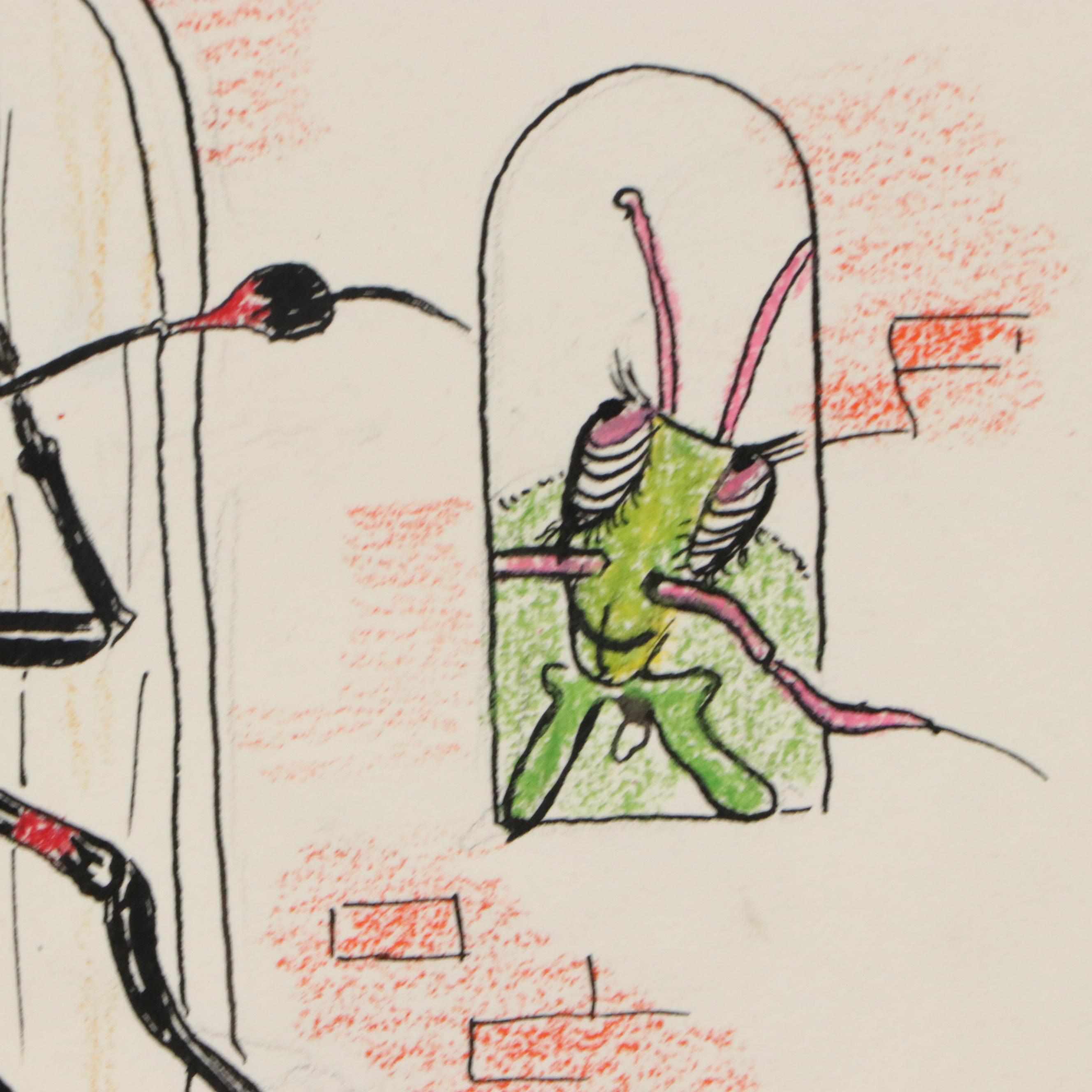 Collection of Mixed Media Drawings of Animal and Insect Characters, 20th Century