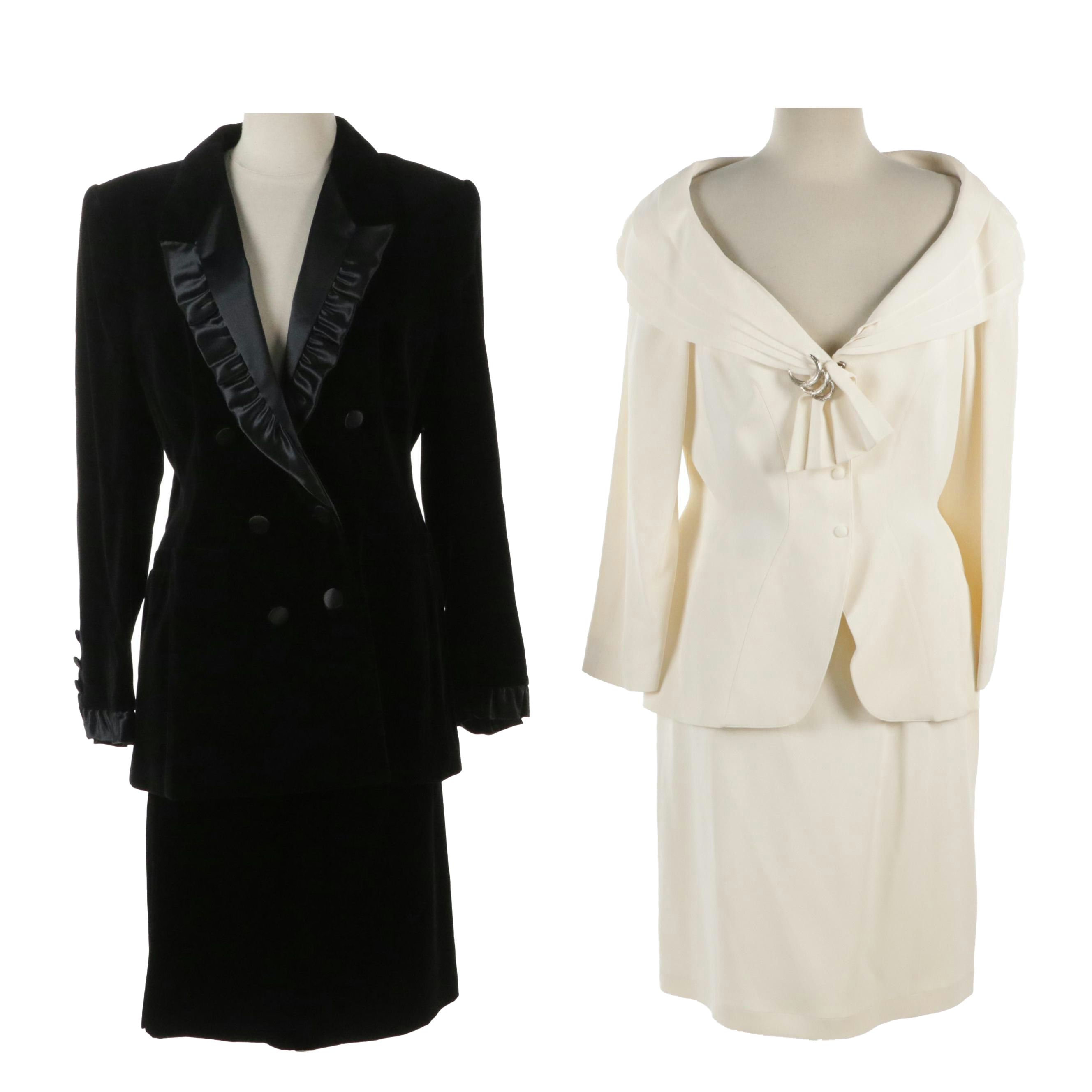 Escada Velvet and Ruffled Satin Jacket, Armani Skirt & Thierry Mugler Skirt Suit