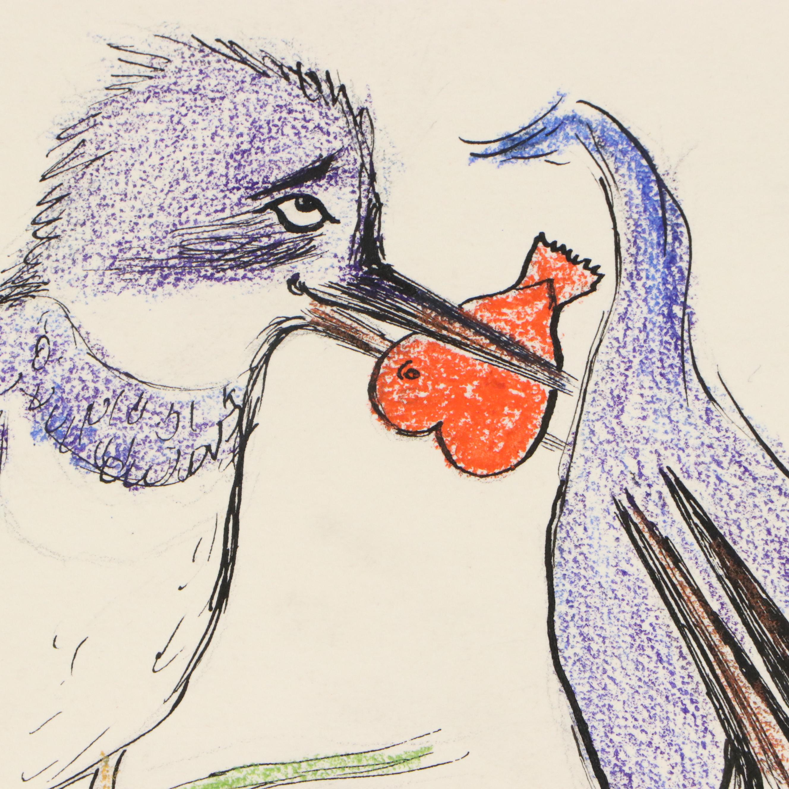 Collection of Mixed Media Drawings of Animal and Insect Characters, 20th Century