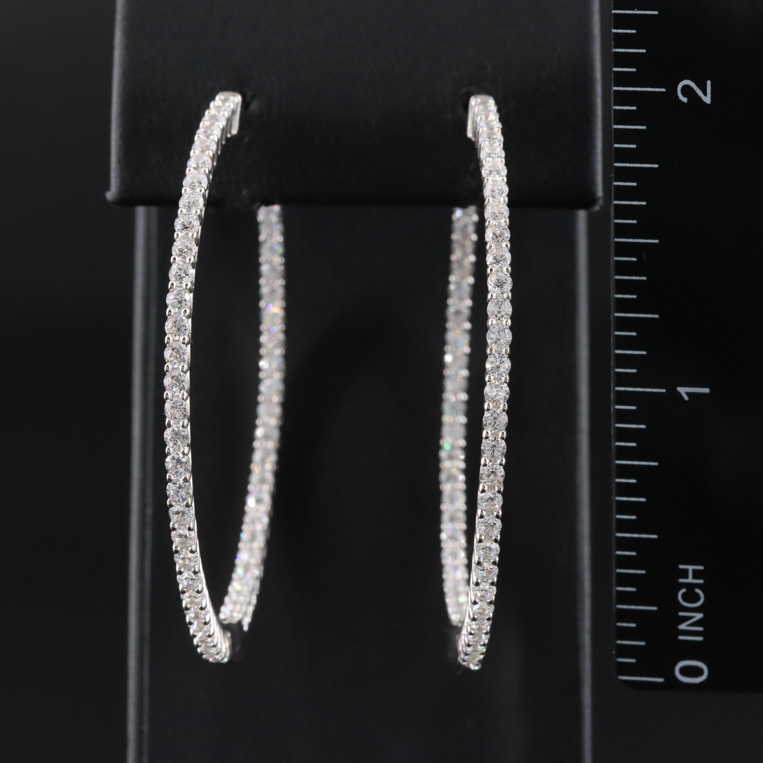 Sterling CZ Inside-Out Hoop Earrings