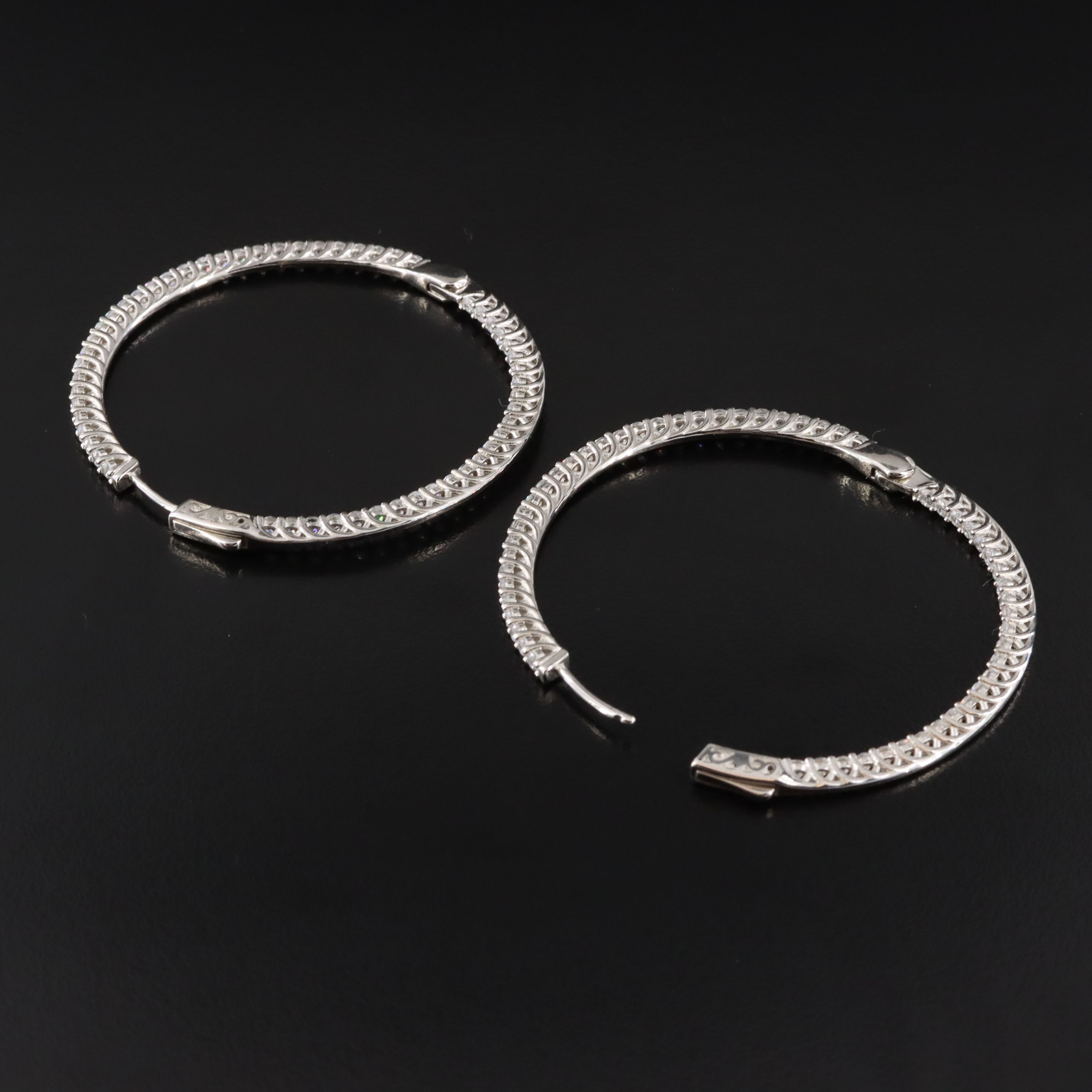 Sterling CZ Inside-Out Hoop Earrings