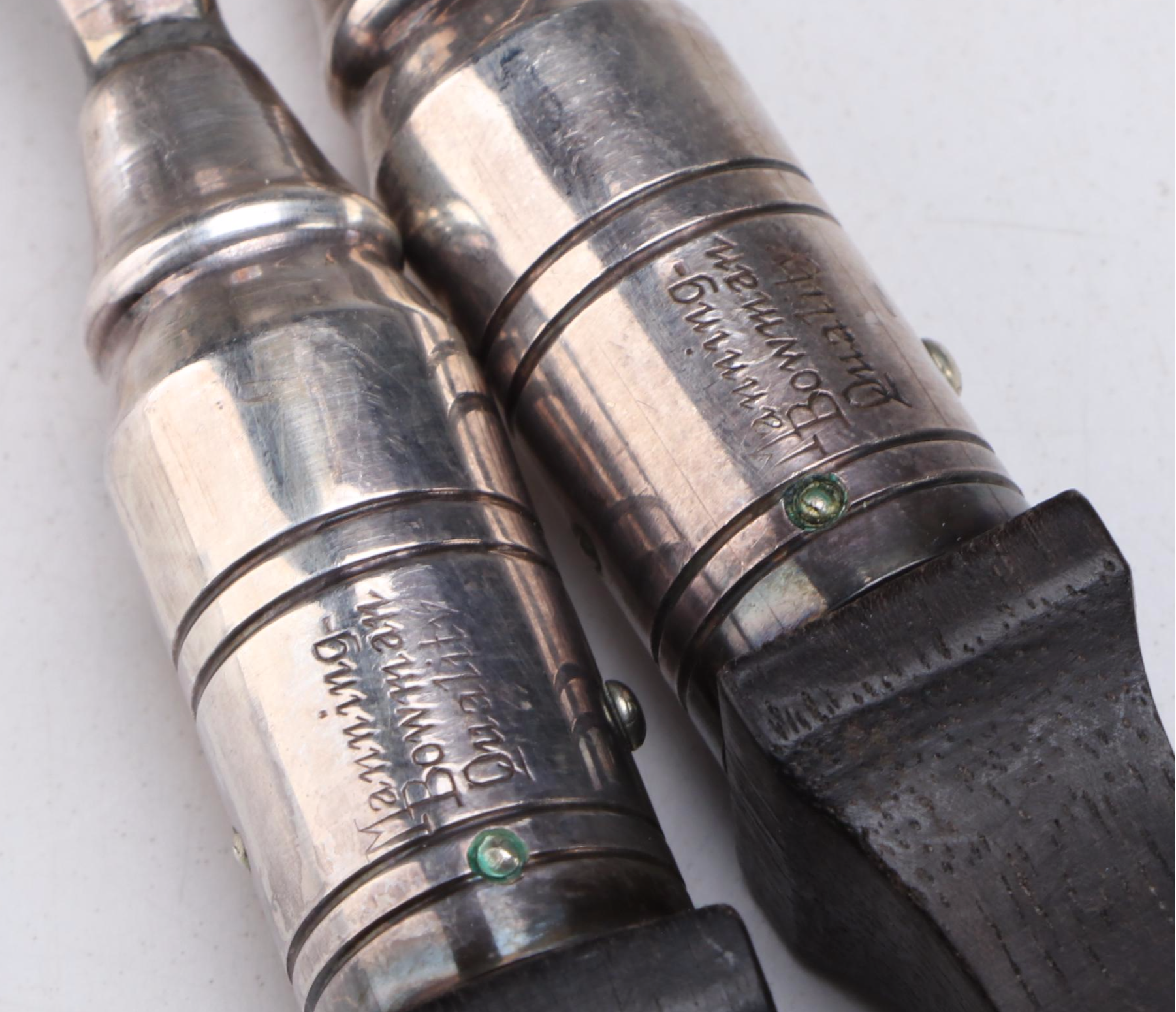 American Sterling Silver and Wood Serving Spoons and Forks