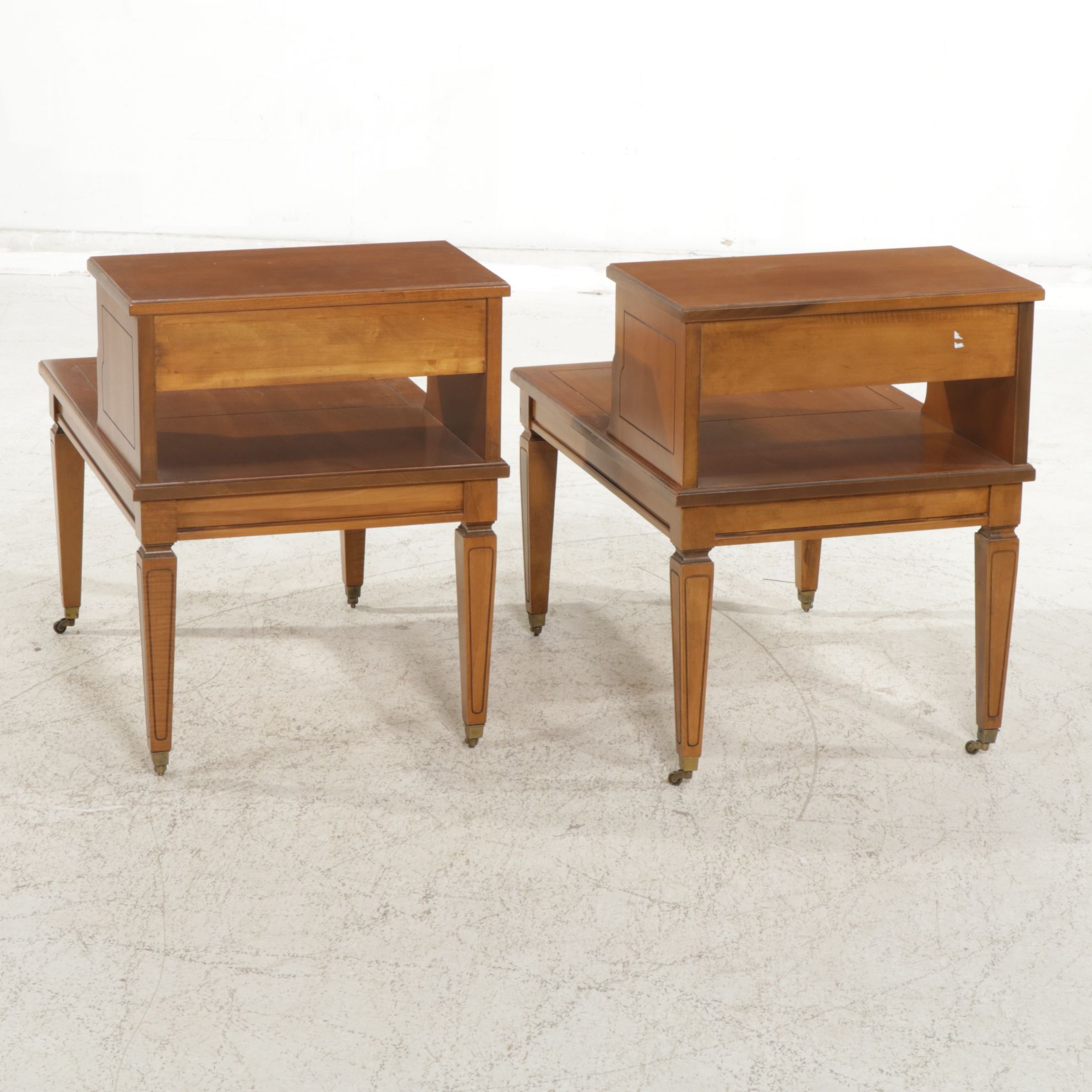 Pair of Mersman Cherry Step-Up End Tables, Mid to Late 20th Century
