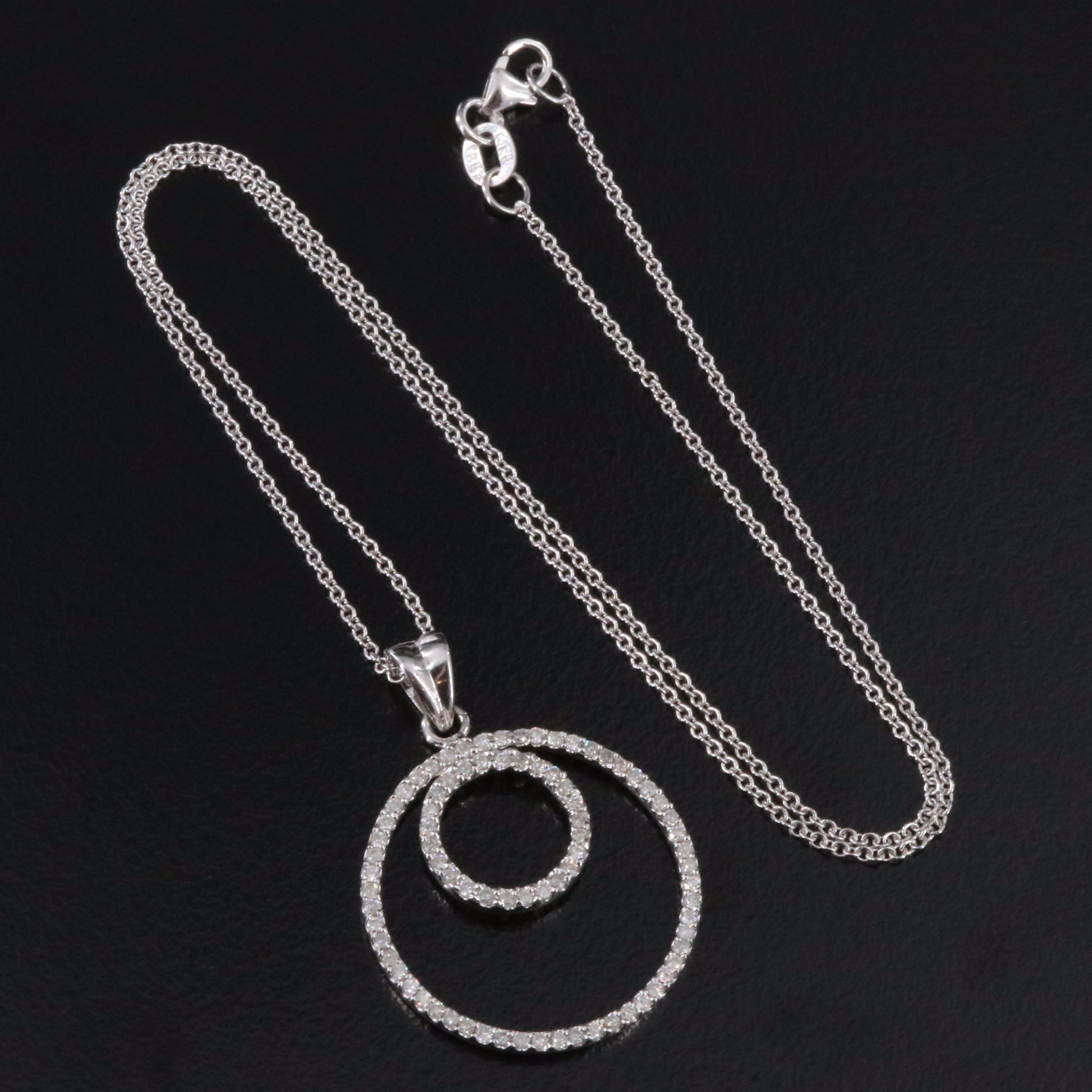 14K 0.54 CTW Diamond Circle Pendant Necklace