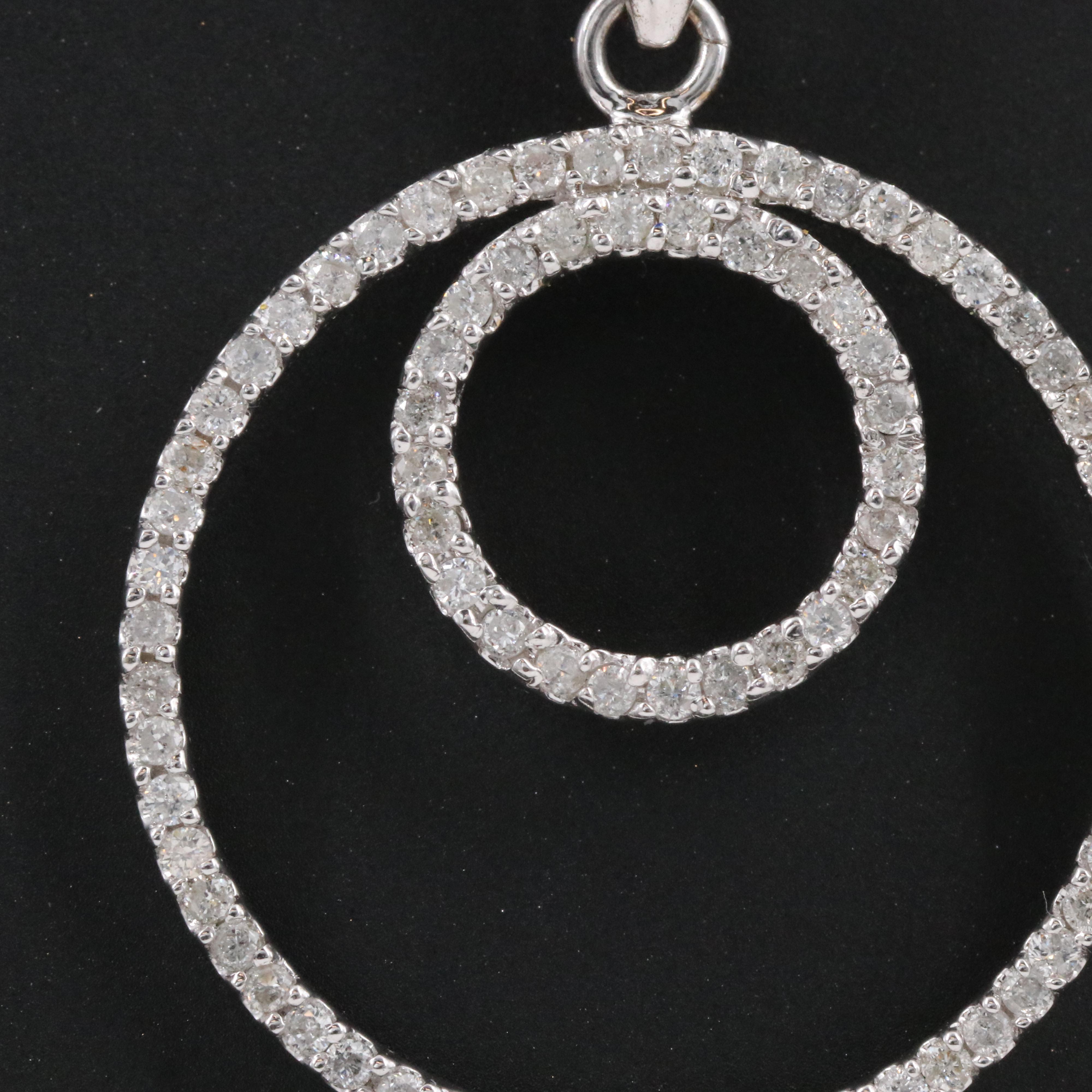 14K 0.54 CTW Diamond Circle Pendant Necklace