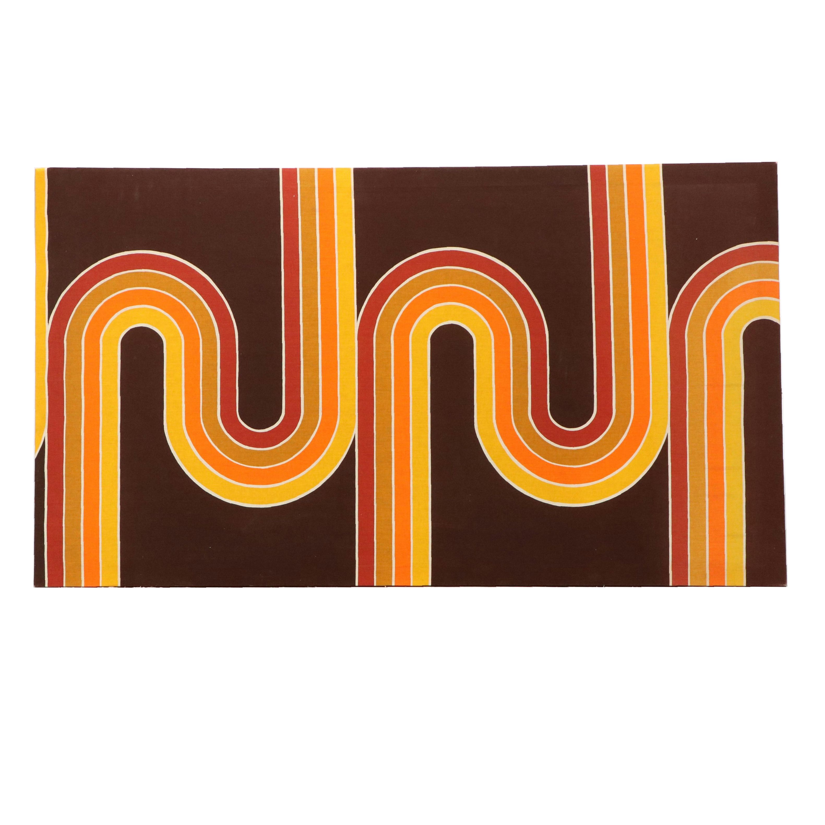 Verner Panton Style Geometric Curve Textile Panel