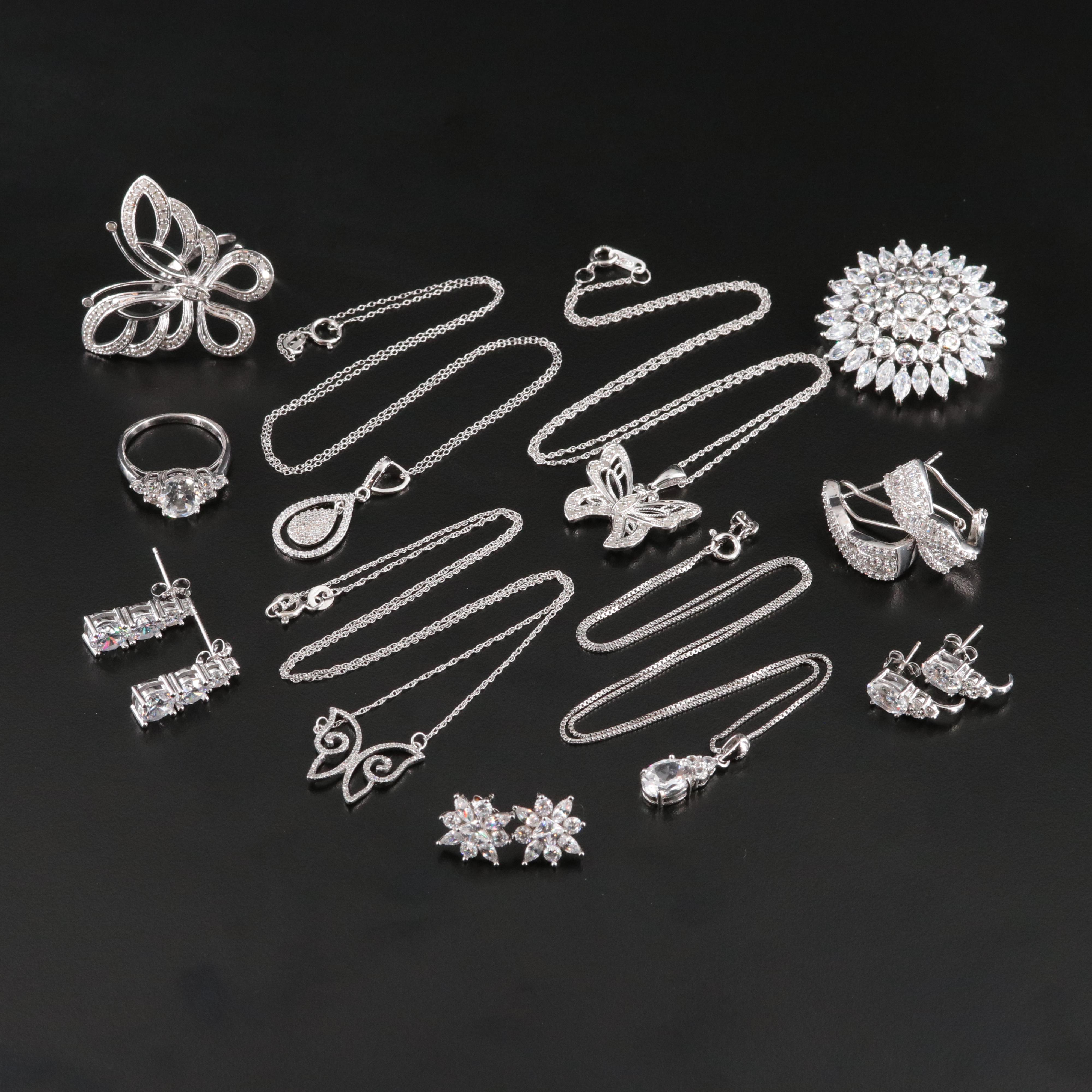 Sterling CZ and Diamond Jewelry