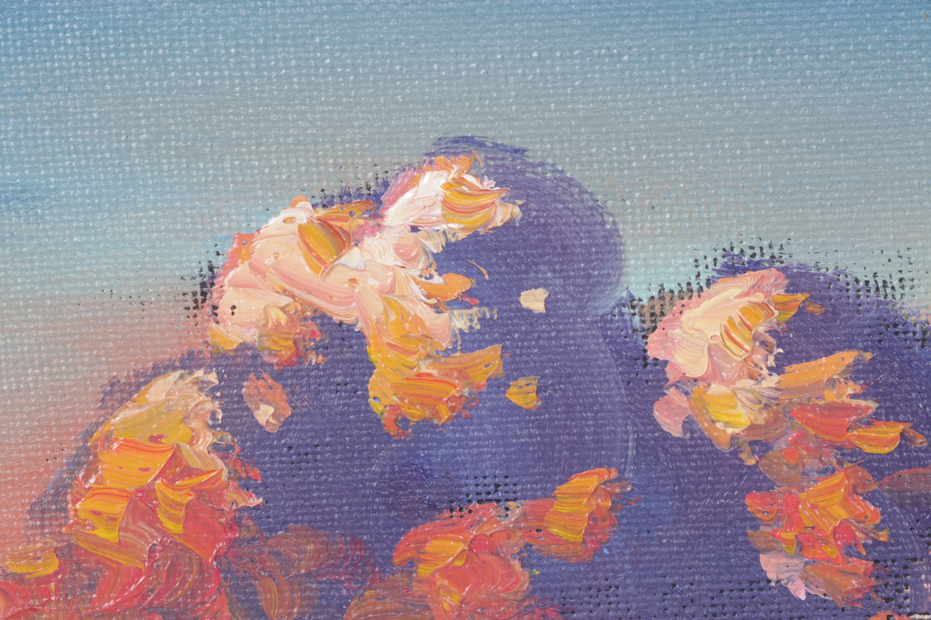 William Hawkins Impressionist Oil Landscape with Warm-Toned Sunset Skyline