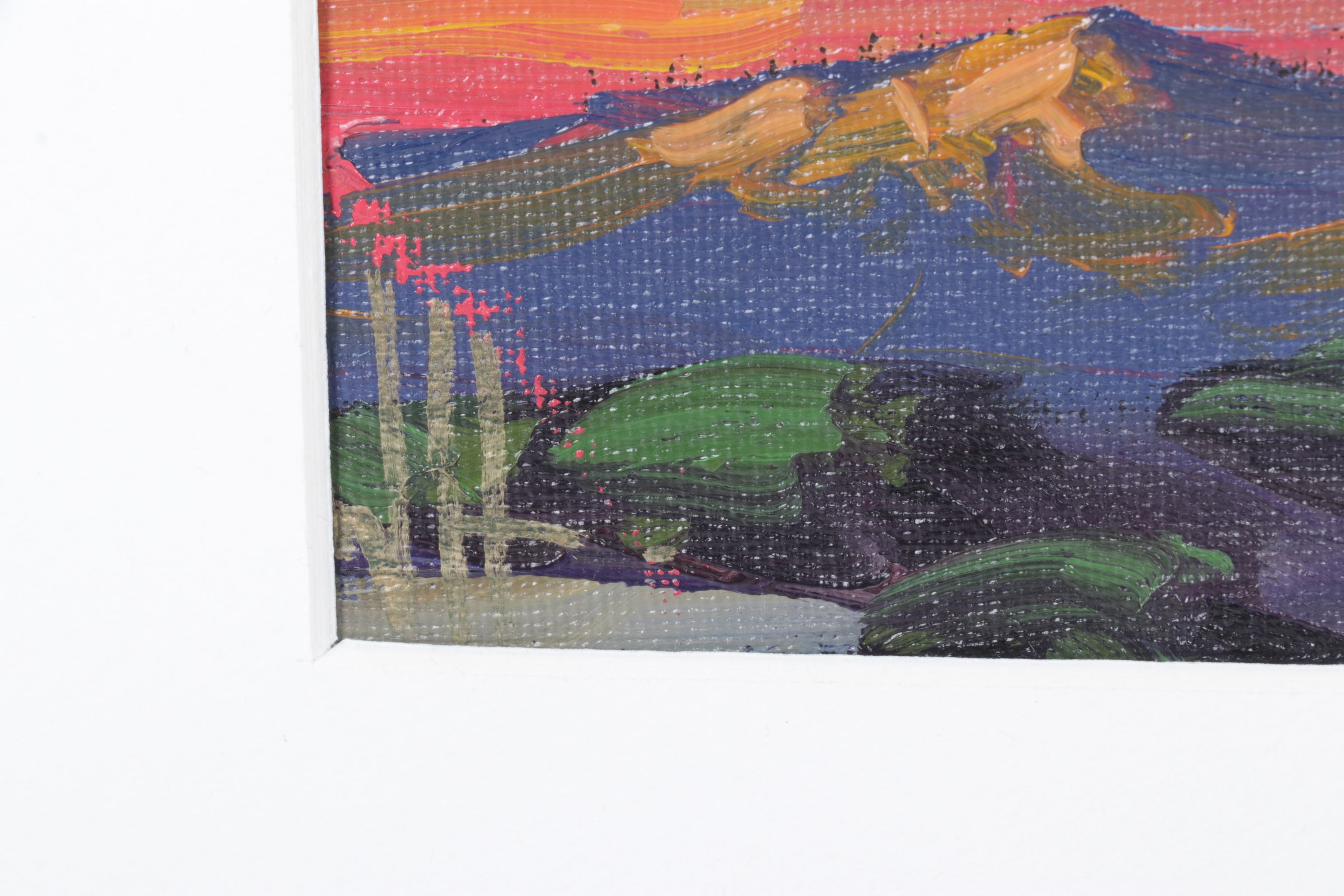 William Hawkins Impressionist Oil Landscape with Warm-Toned Sunset Skyline