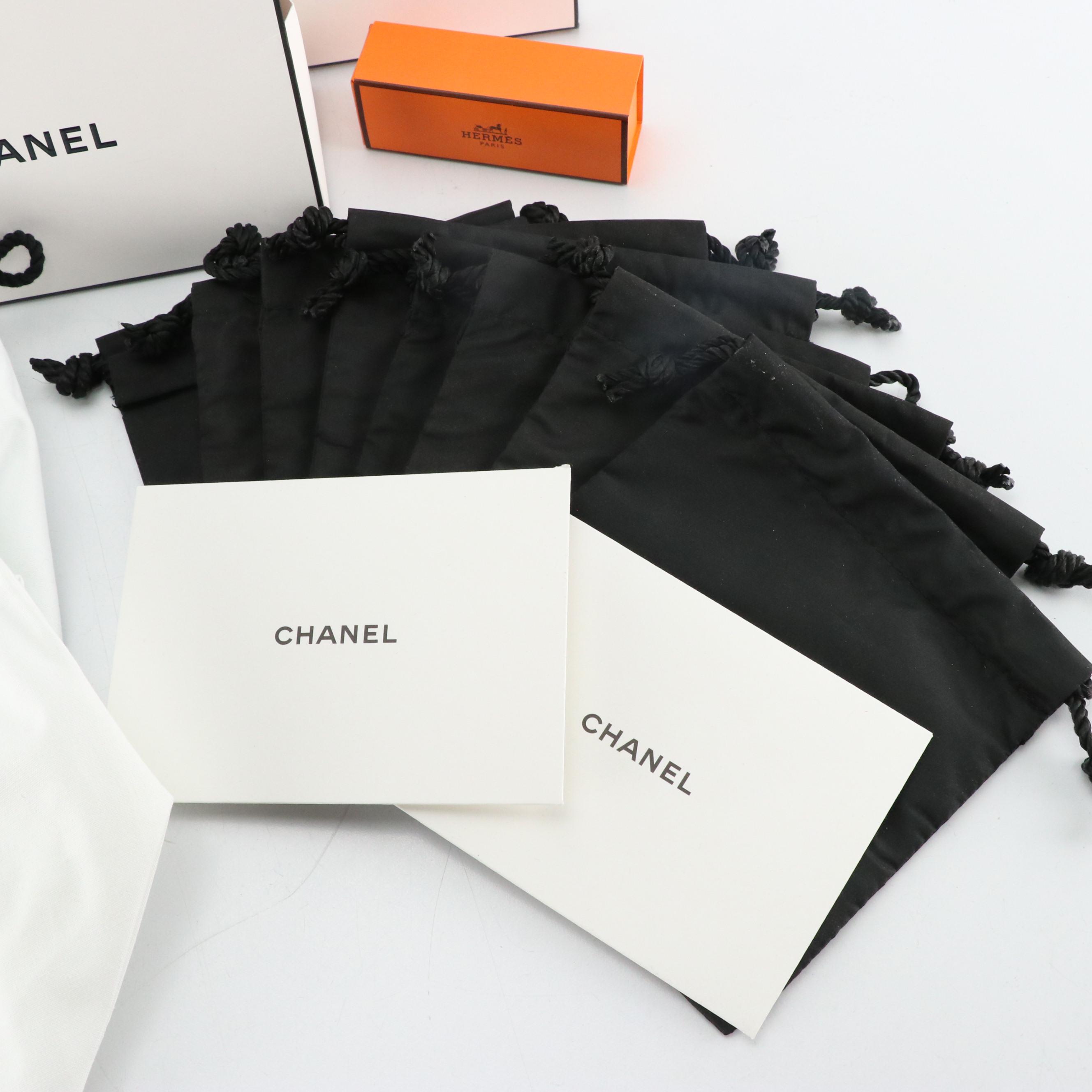 Chanel Beauté Gift Boxes, Cotton and Nylon Dust Bags with Hermès Lipstick Box