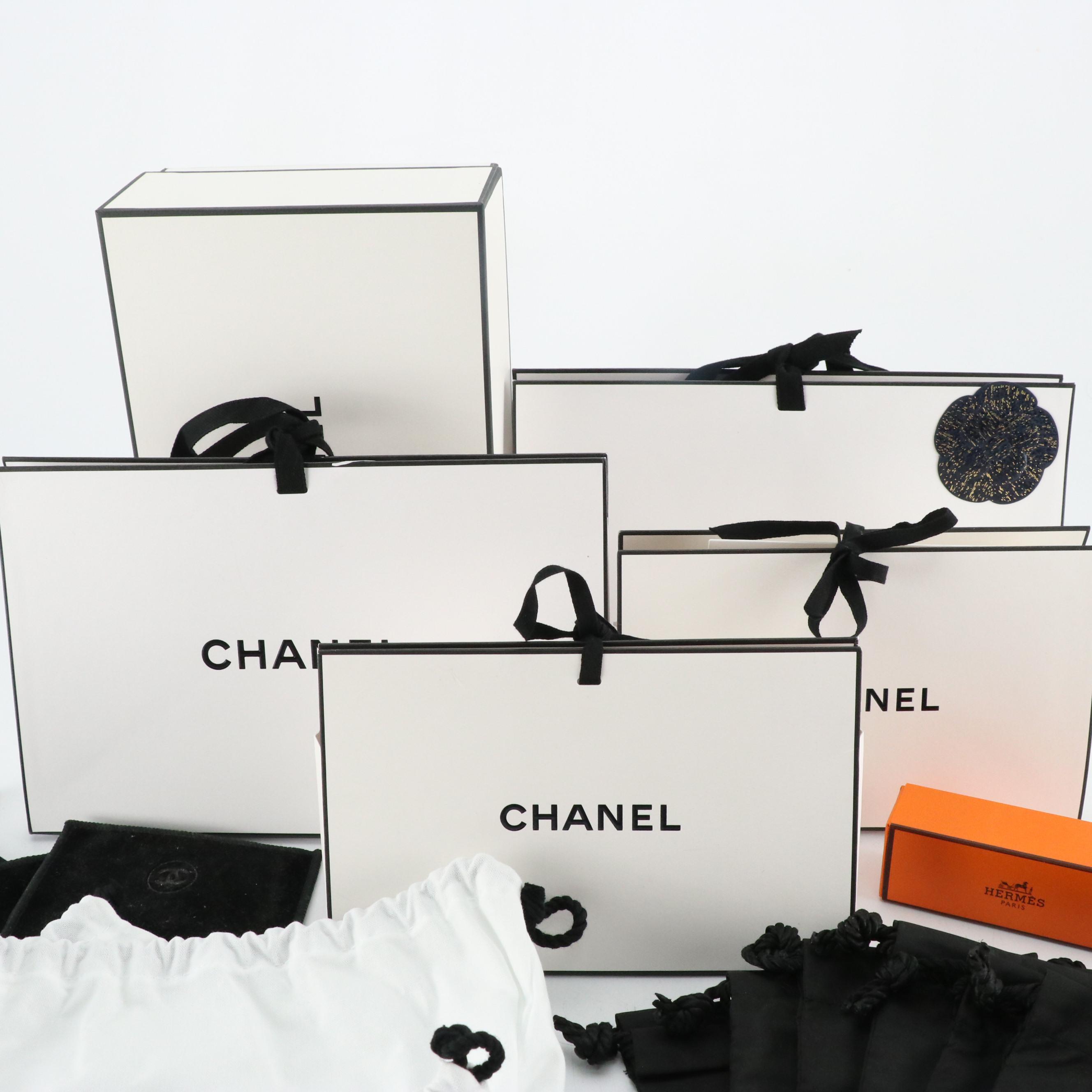 Chanel Beauté Gift Boxes, Cotton and Nylon Dust Bags with Hermès Lipstick Box