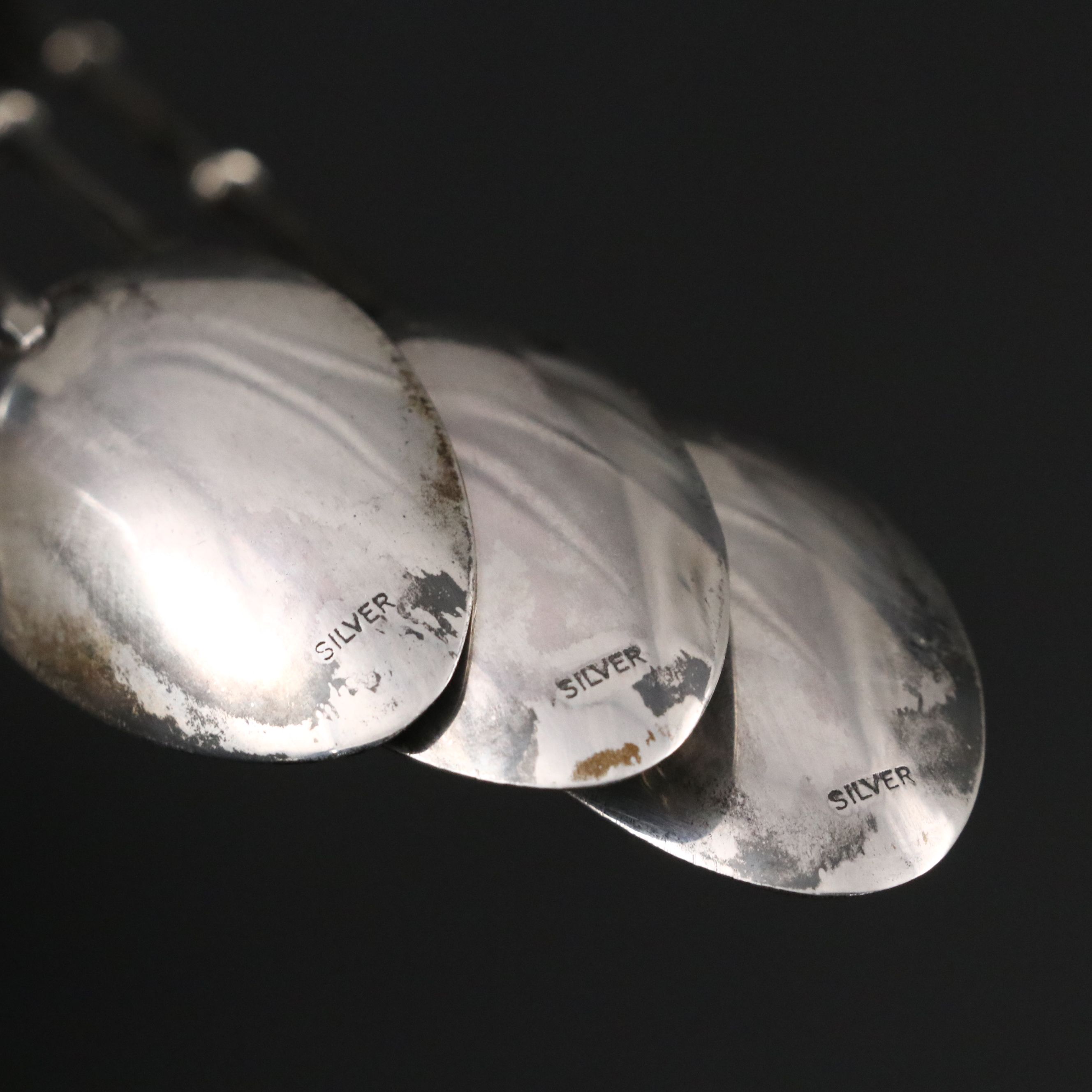 Japanese Sterling Silver Iced Tea Spoons, Mid to Late 20th Century