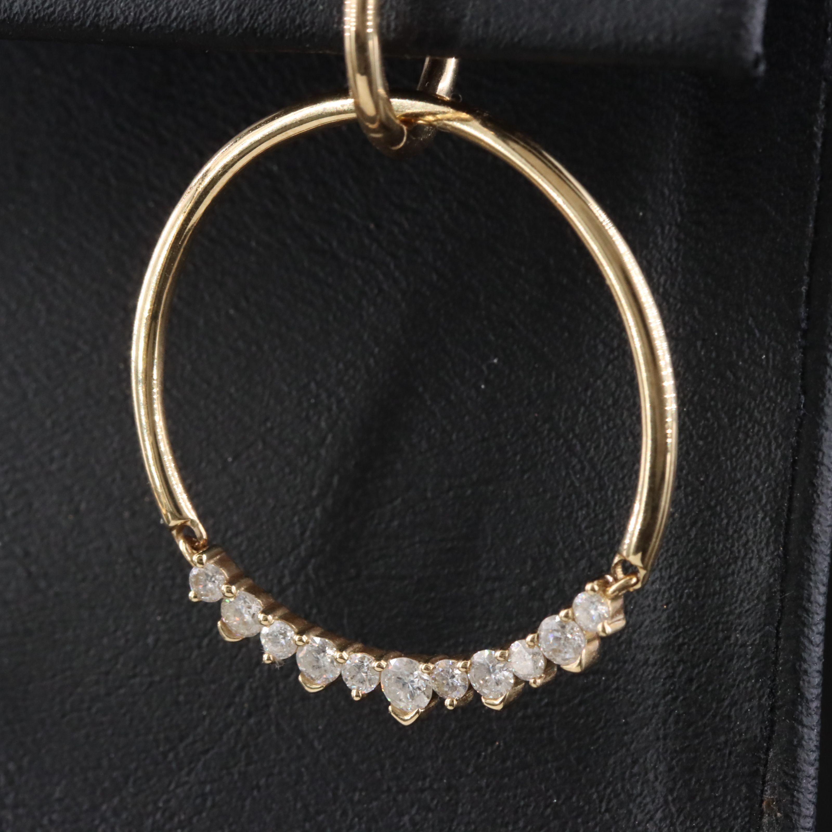 10K 0.75 CTW Diamond Hoop Earrings
