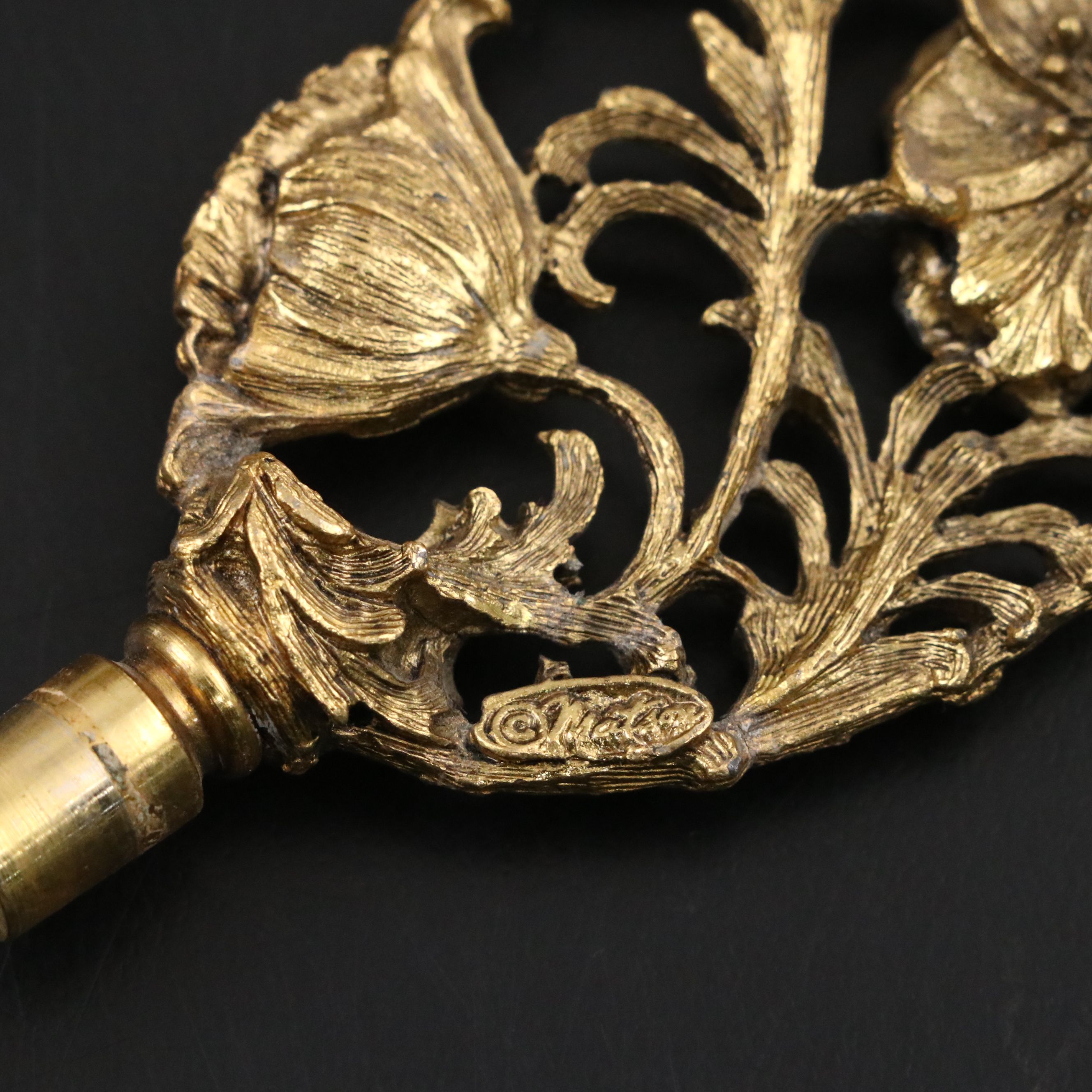 Matson Poppy Gilt Ormolu Perfume Bottle with Other Glass Perfume Bottles