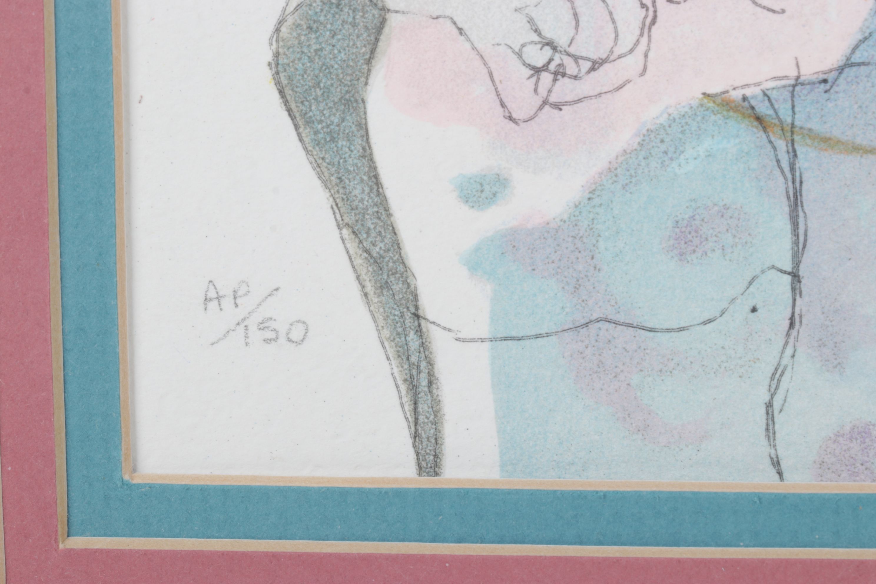 Itzchak Tarkay Impressionist Portrait Color Lithograph "Tea for Two"