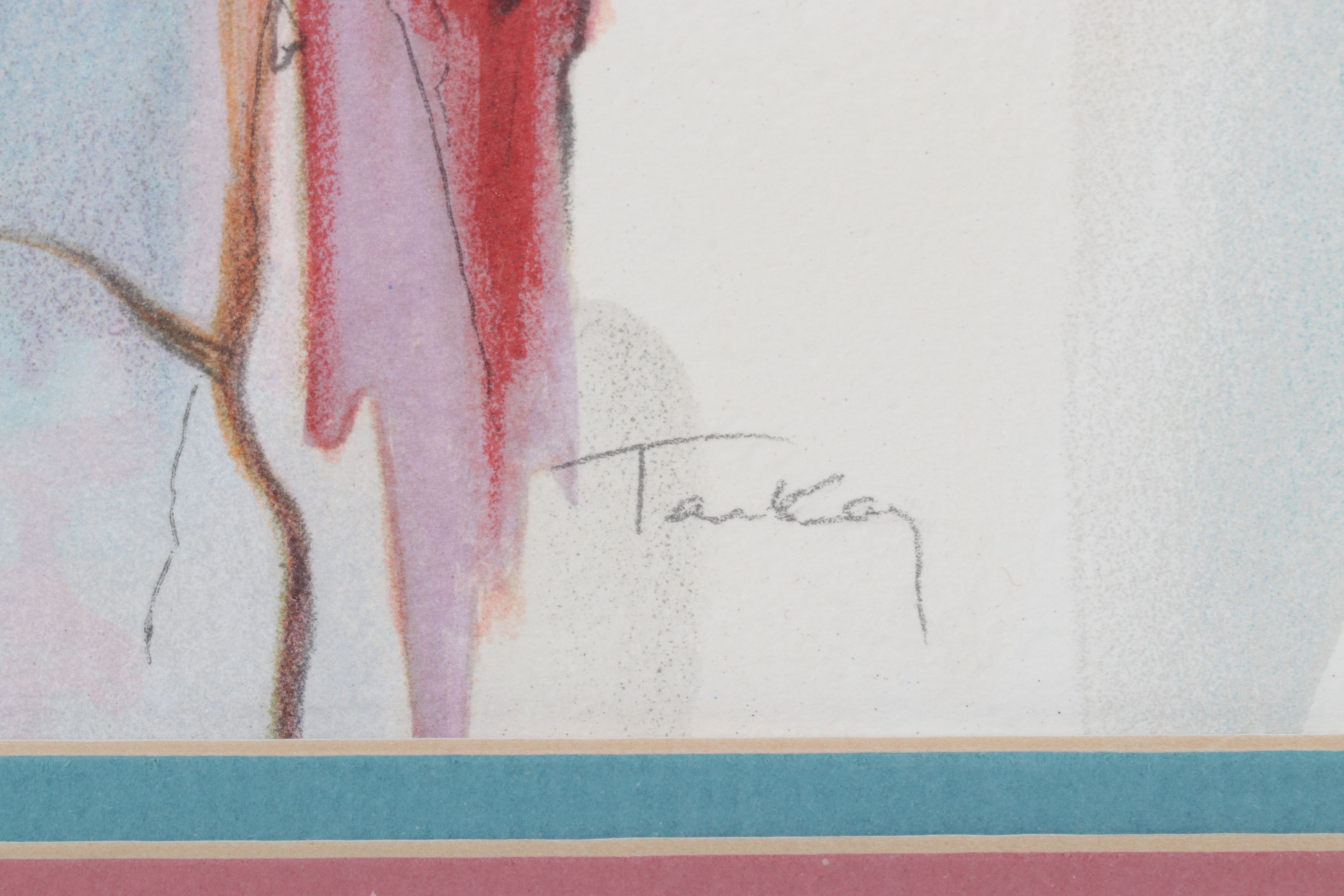 Itzchak Tarkay Impressionist Portrait Color Lithograph "Tea for Two"
