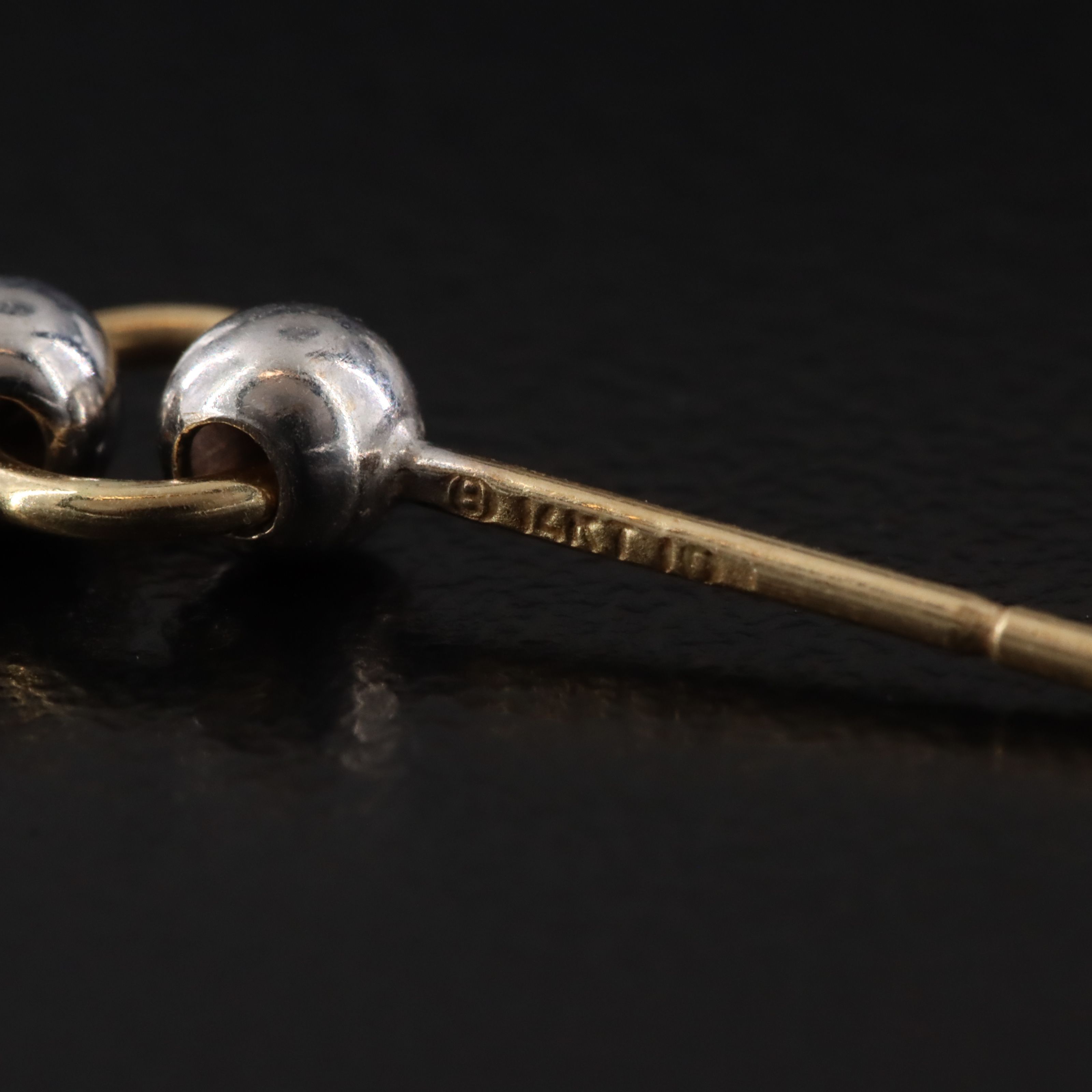 14K Two-Tone Bead Chain Fringe Earrings