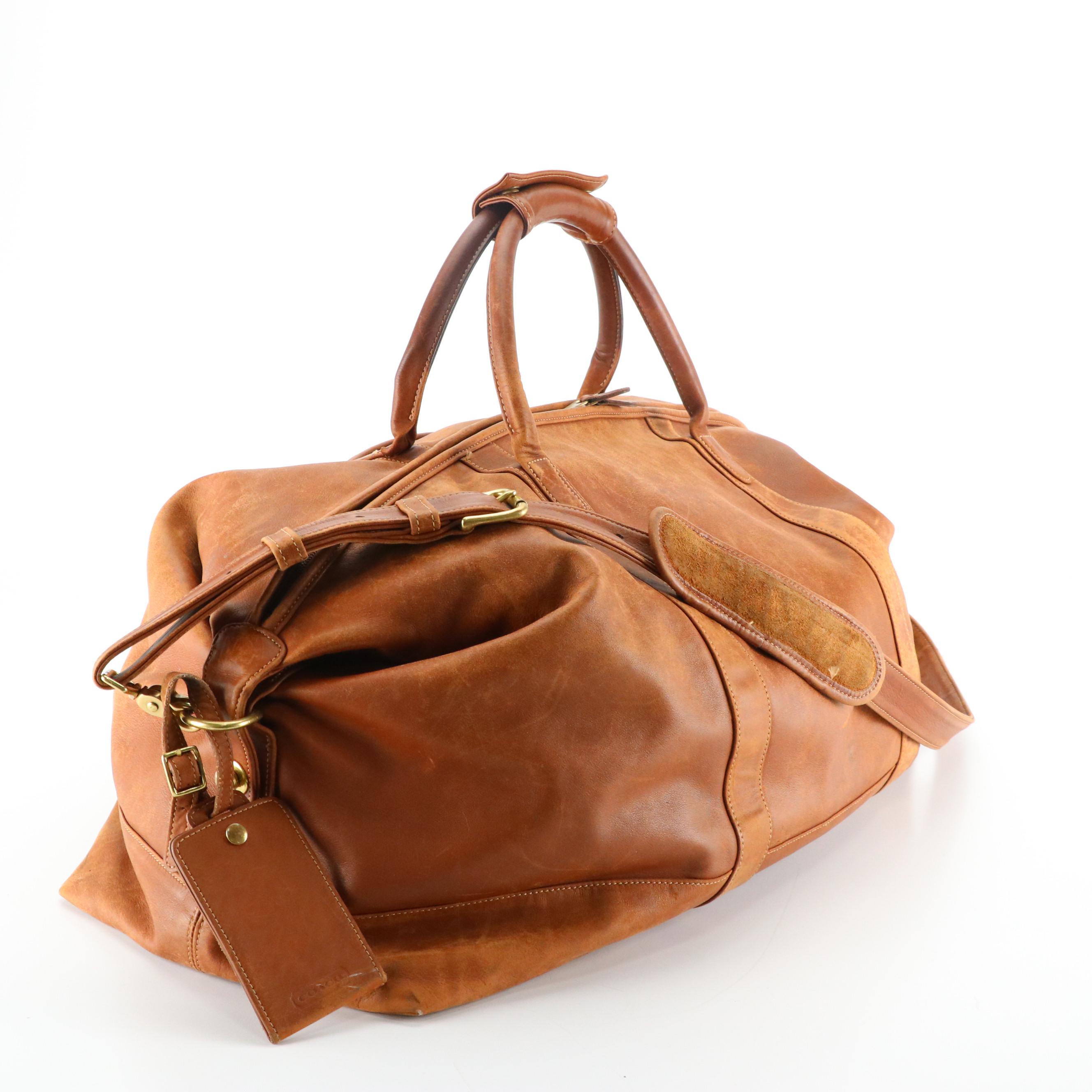 Coach Two-Way Cabin/Duffle Bag in British Tan Cowhide Leather
