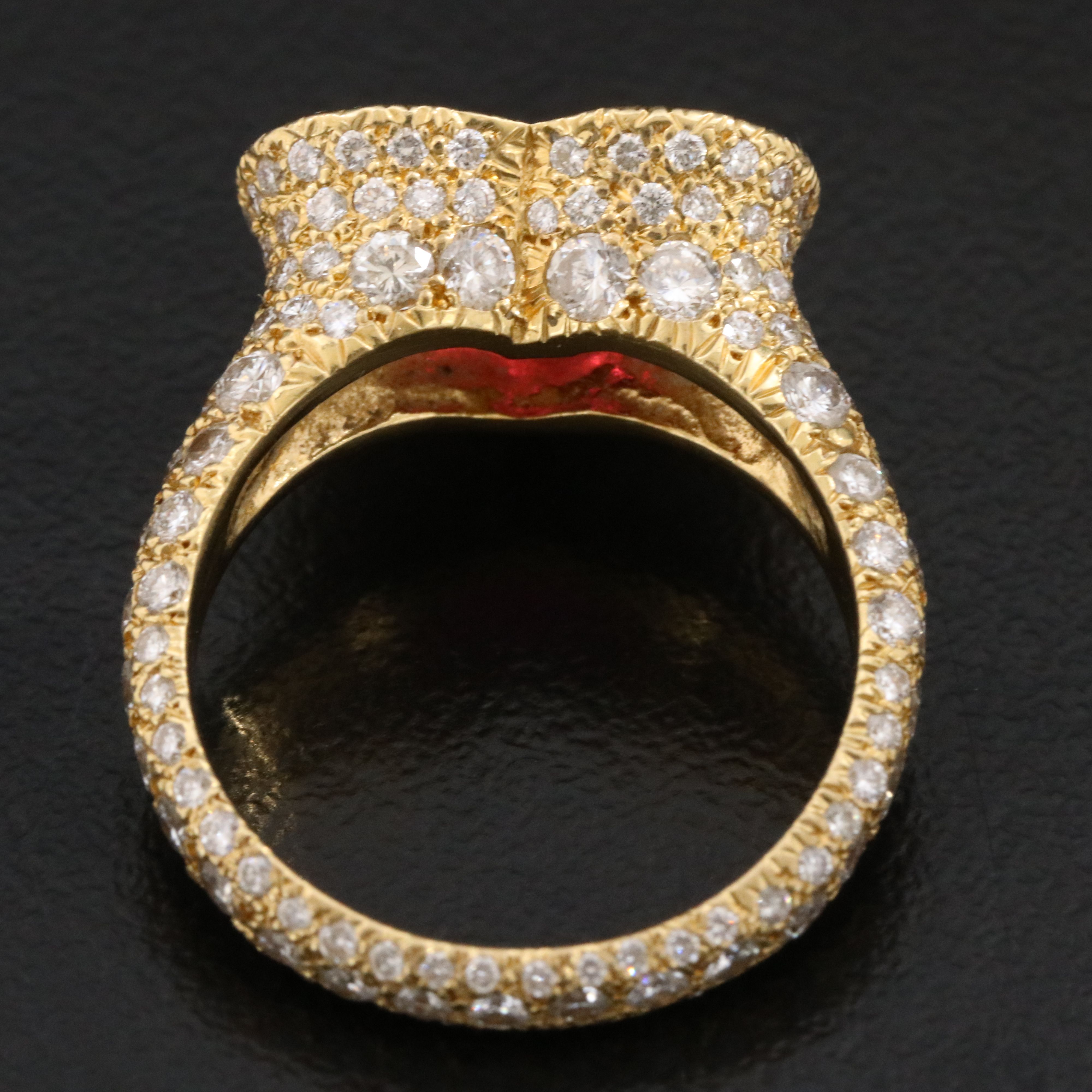 18K Pavé Ruby Heart and Diamond Ring