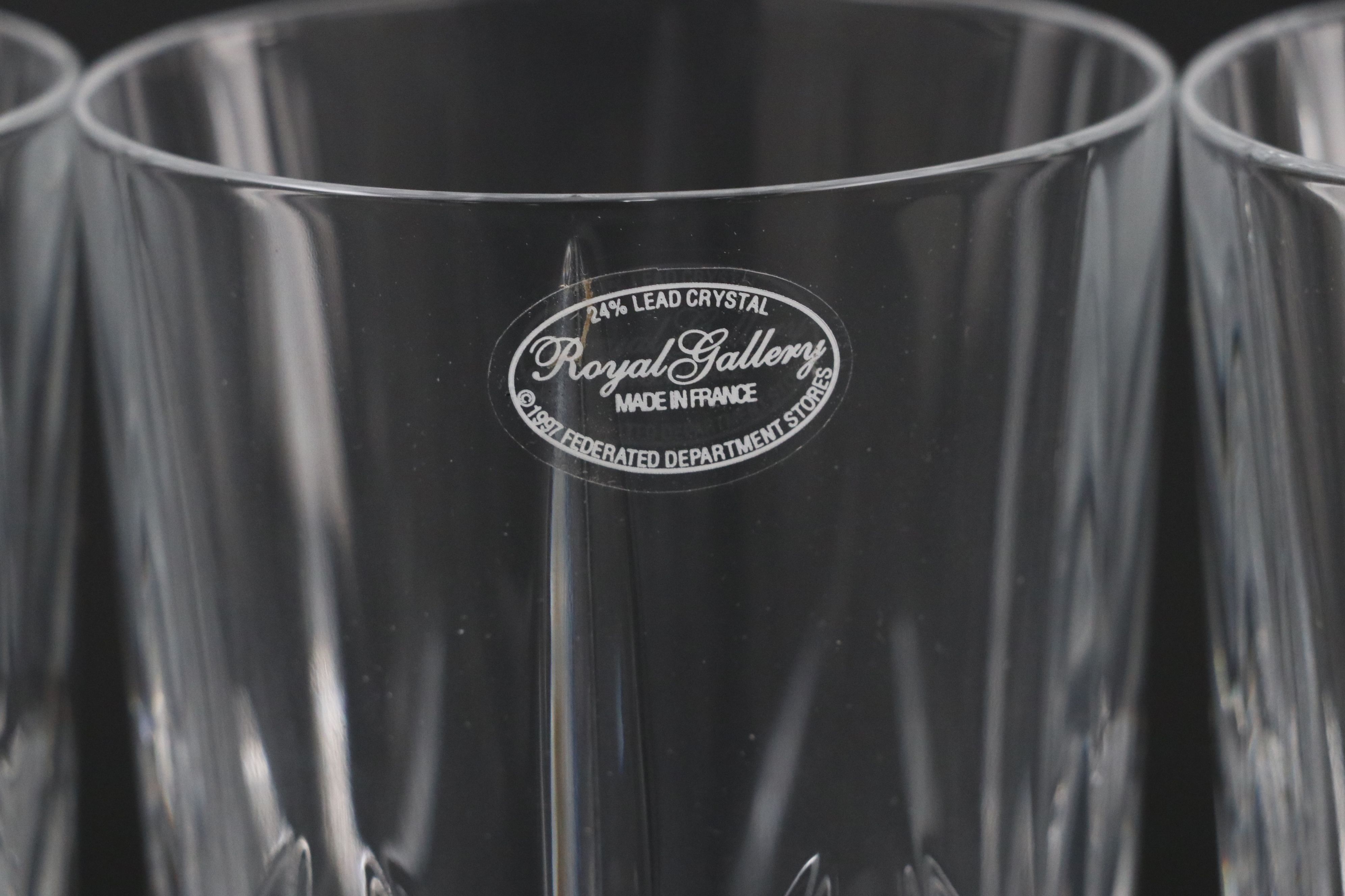 Royal Gallery Cut Crystal Drinking Glasses and Pitcher