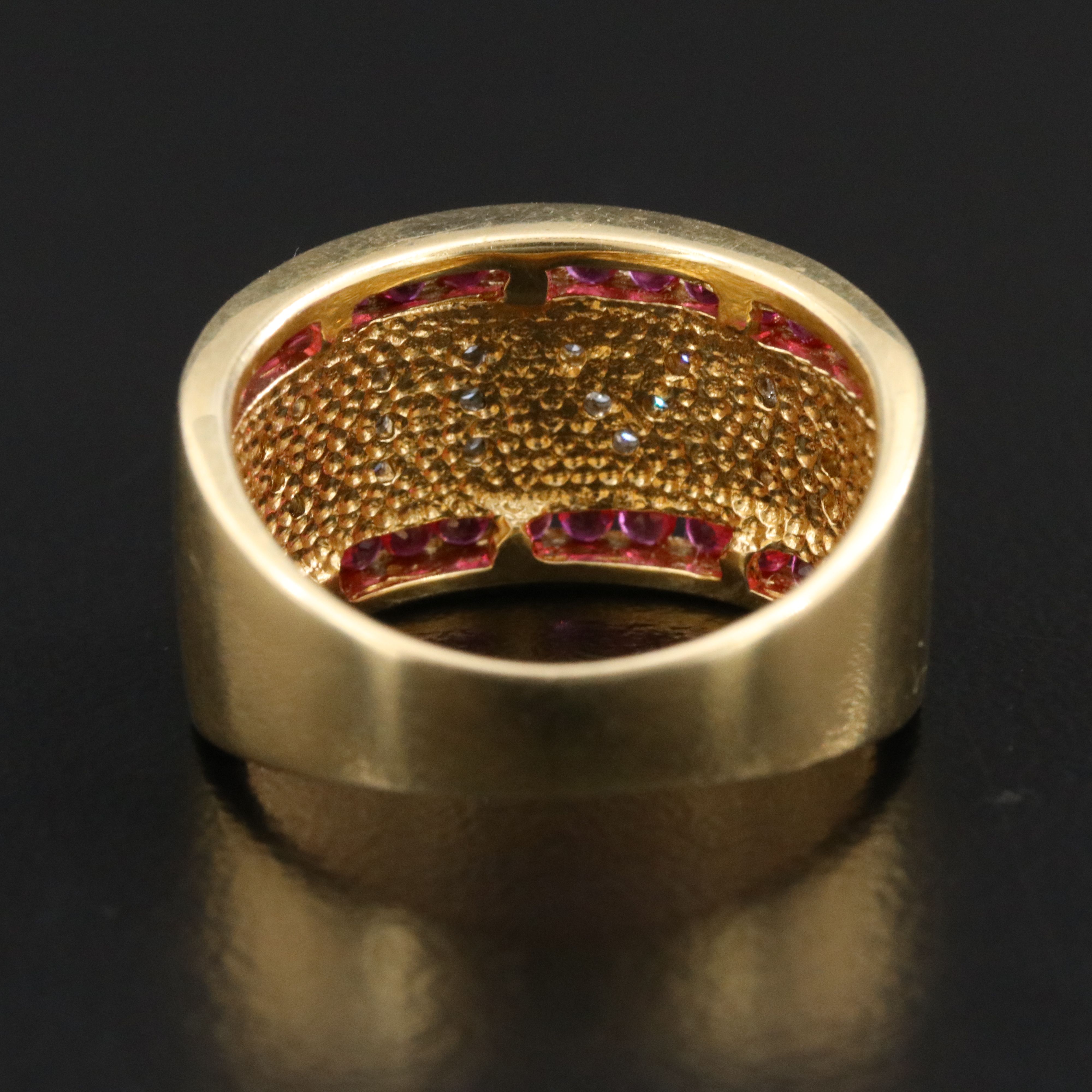 14K Ruby and Diamond Roman Numeral Ring