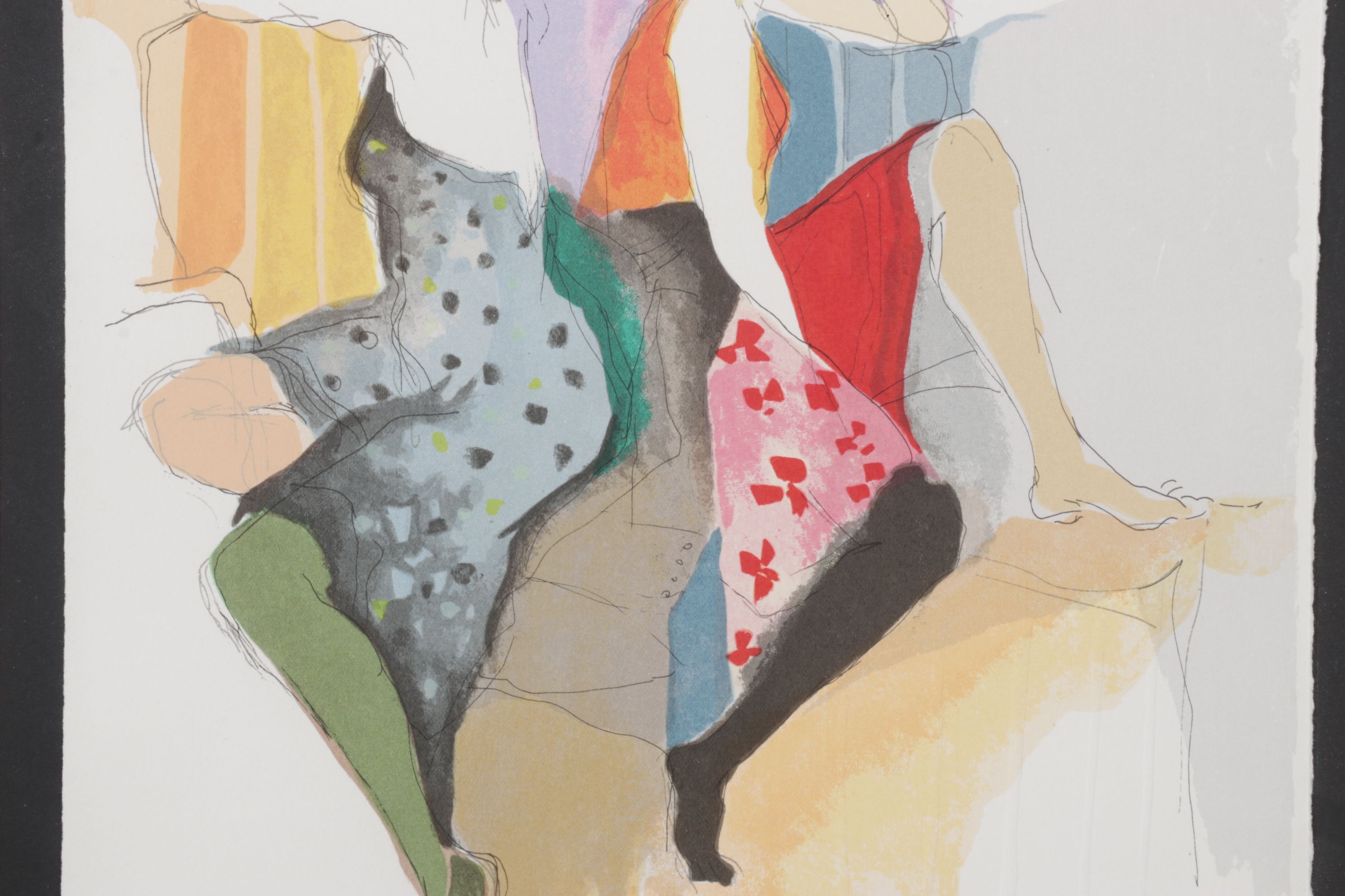 Itzchak Tarkay Impressionist Portrait Serigraph "Dos a Dos", 1991