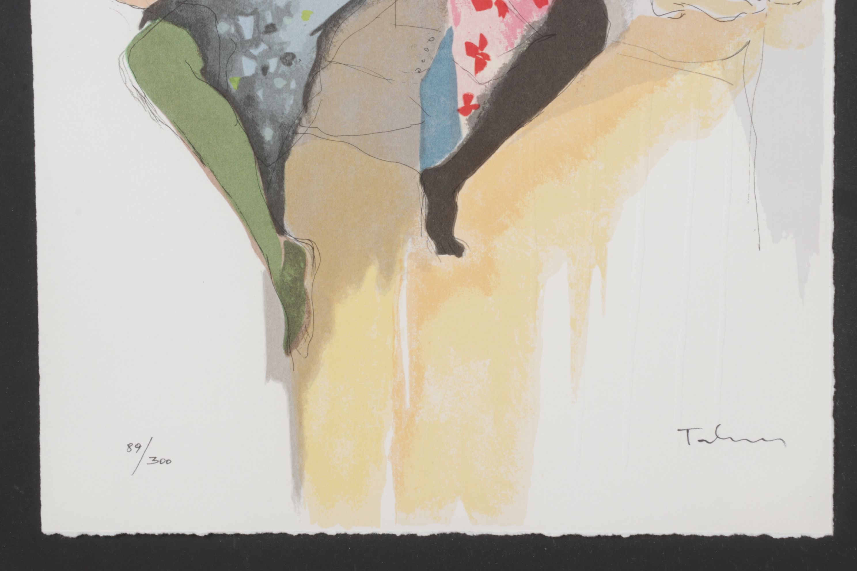 Itzchak Tarkay Impressionist Portrait Serigraph "Dos a Dos", 1991