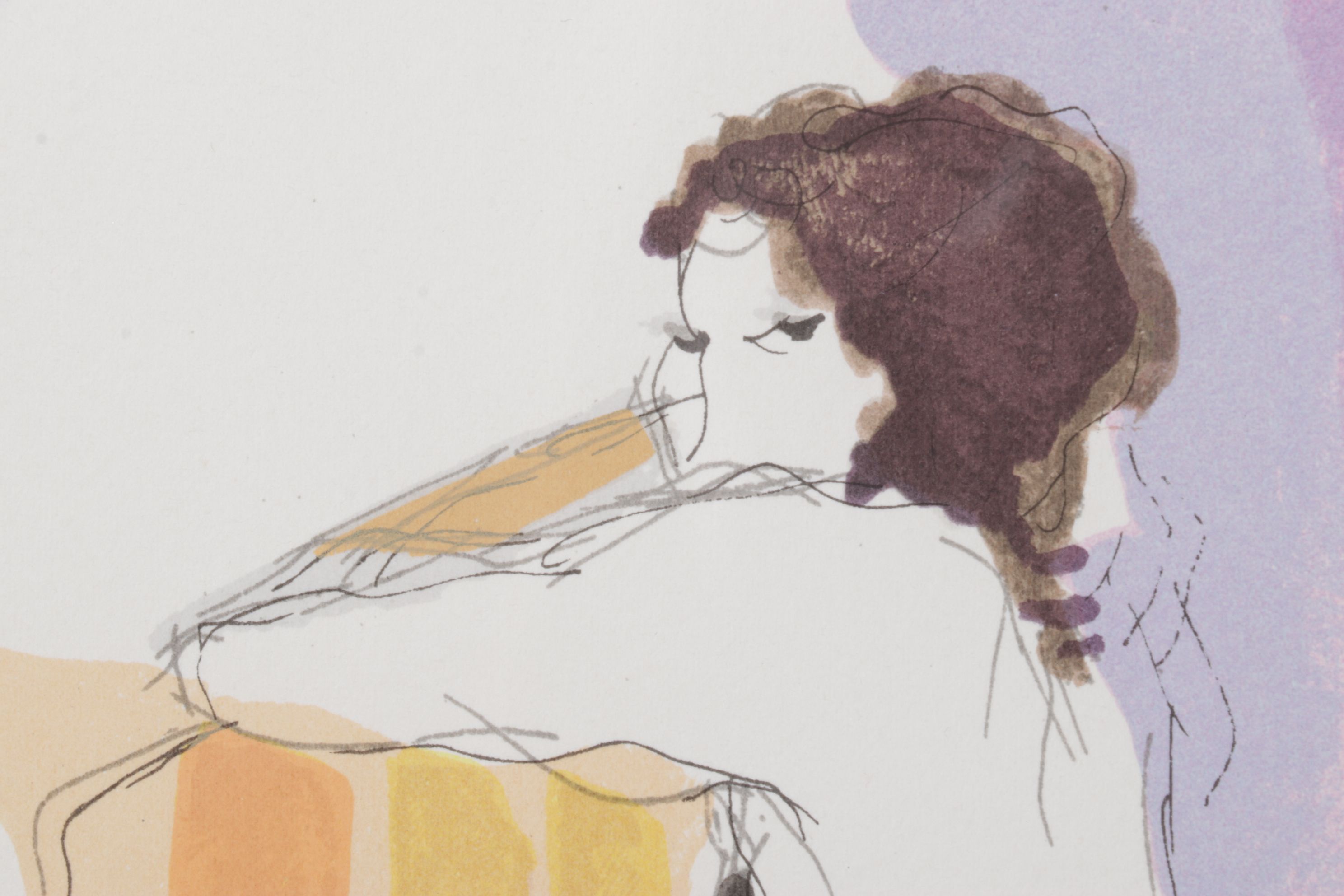 Itzchak Tarkay Impressionist Portrait Serigraph "Dos a Dos", 1991